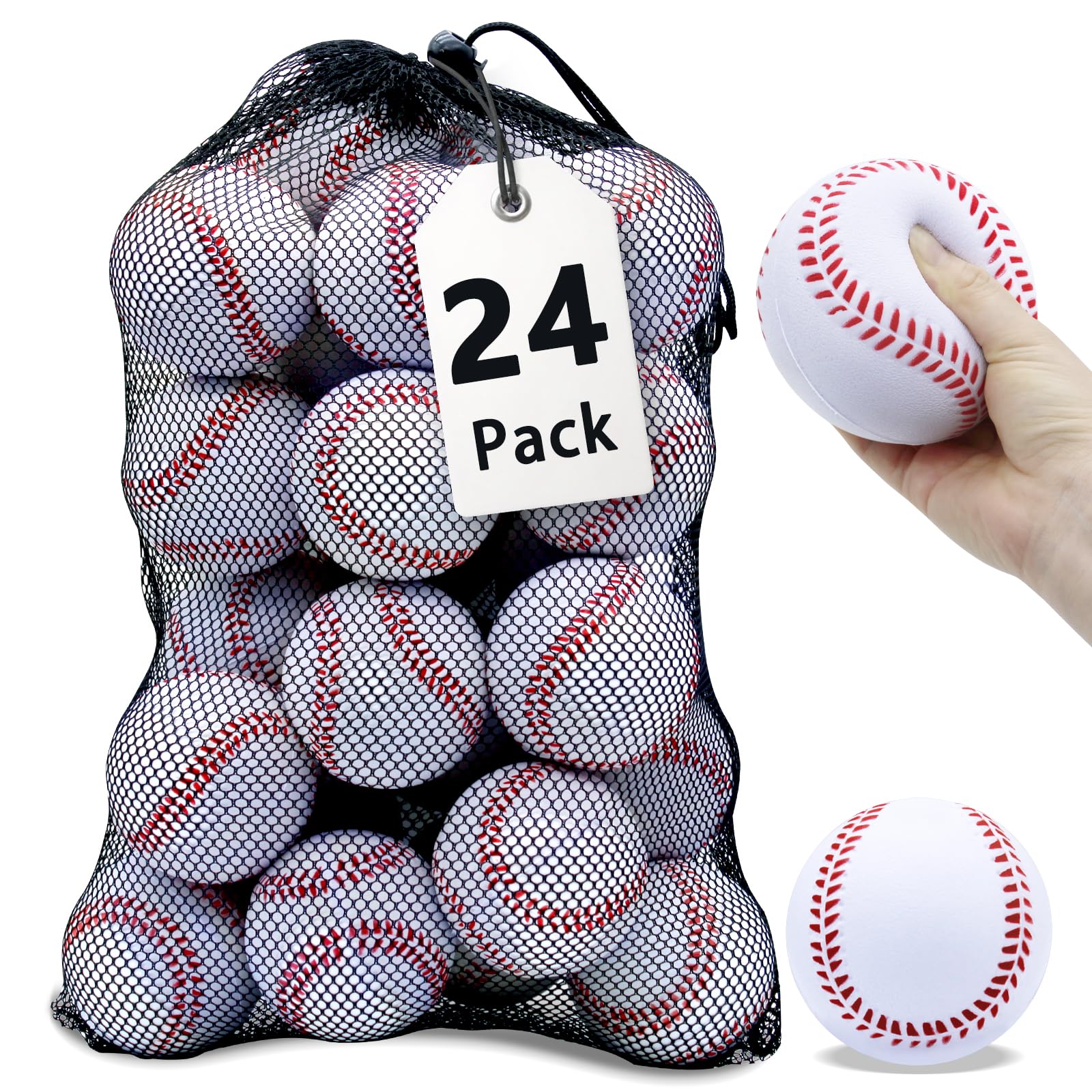 Photo 1 of Magicorange Foam Baseballs,24 Ball Pack Practice Training Baseballs,White