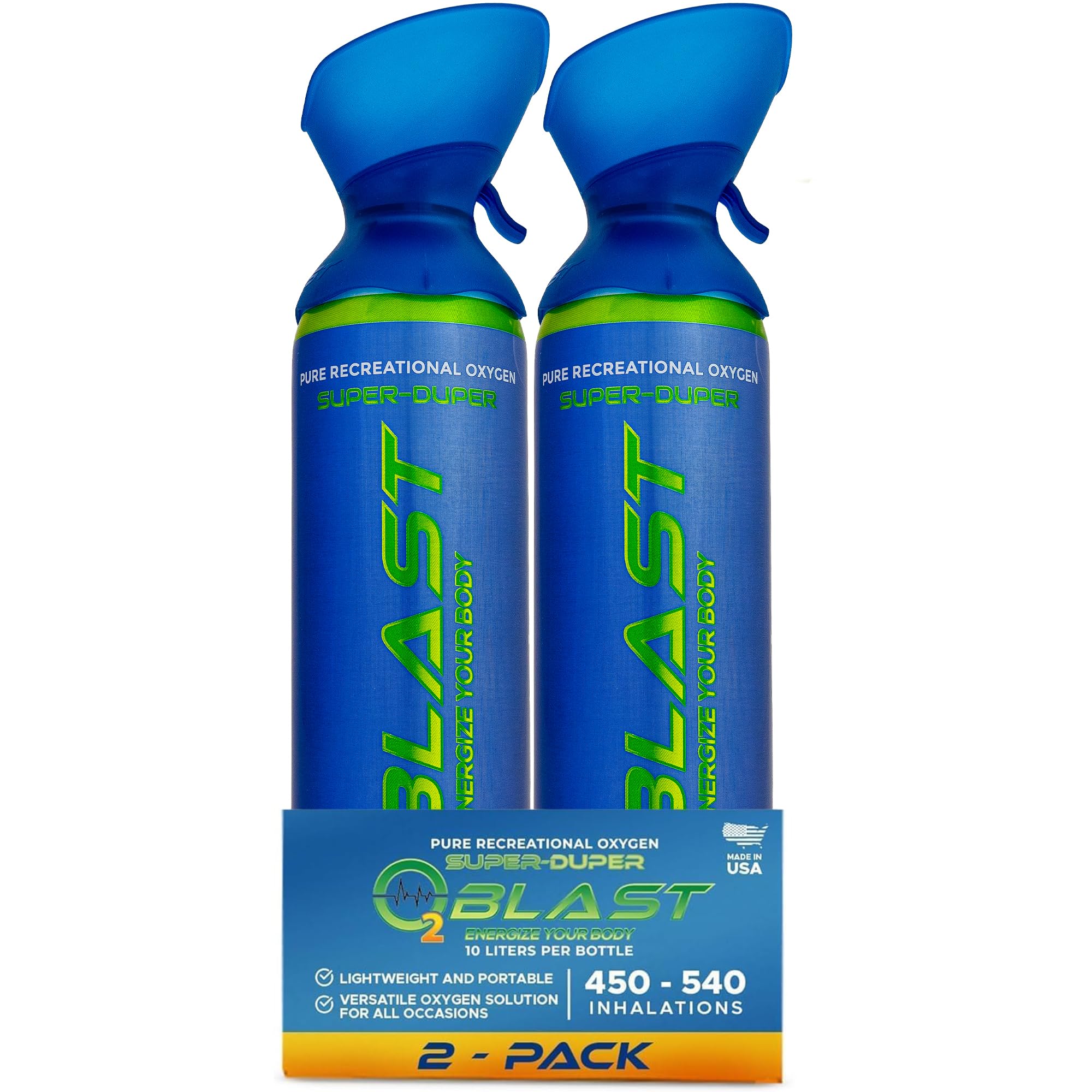 Portable Oxygen Can 10L 2‑Pack