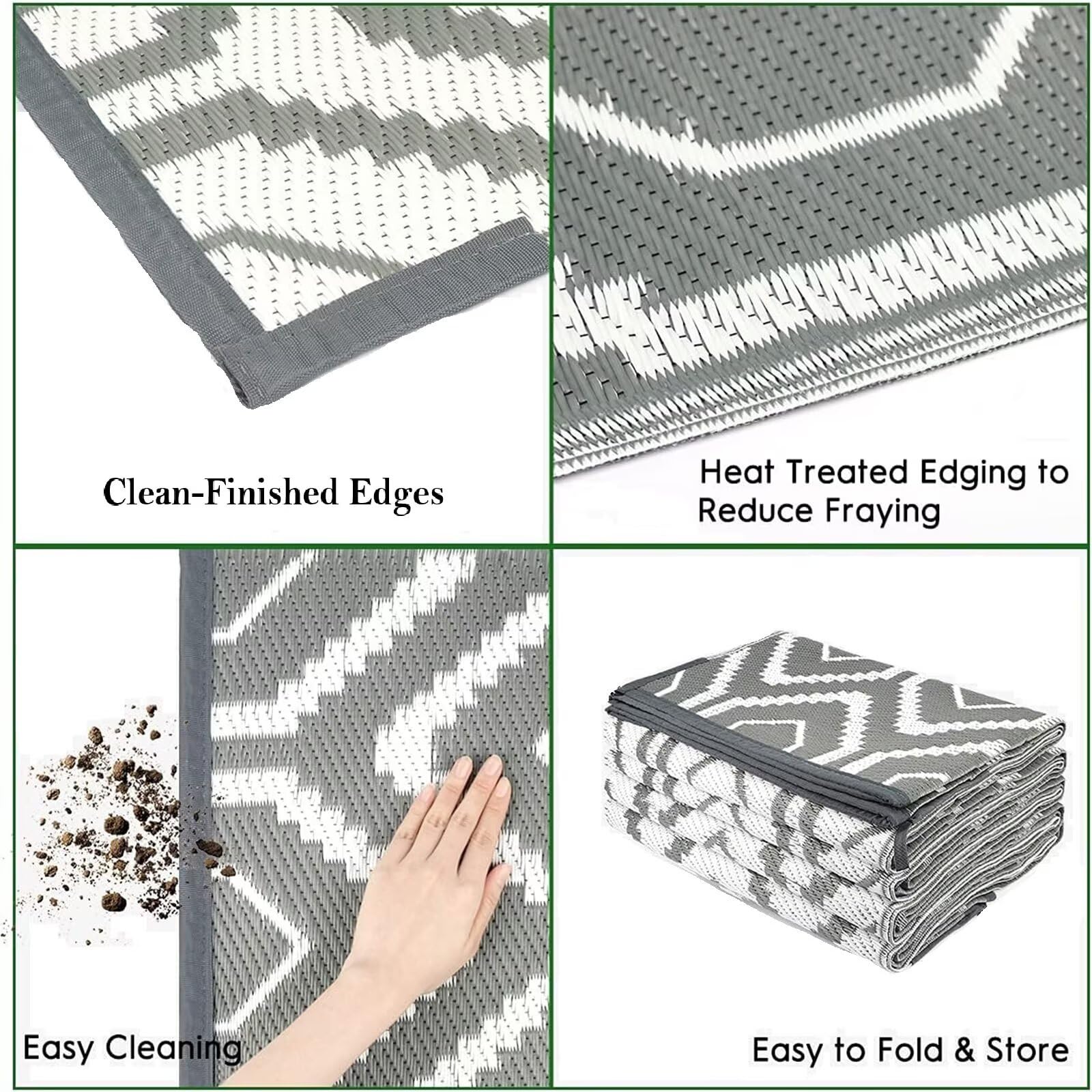 Tappeto Esterno Impermeabile Reversibile, Stuoia da Giardino in Paglia di Plastica, per Terrazzo Balcone Campeggio RV Picnic Spiaggia Giardino [120X180cm]