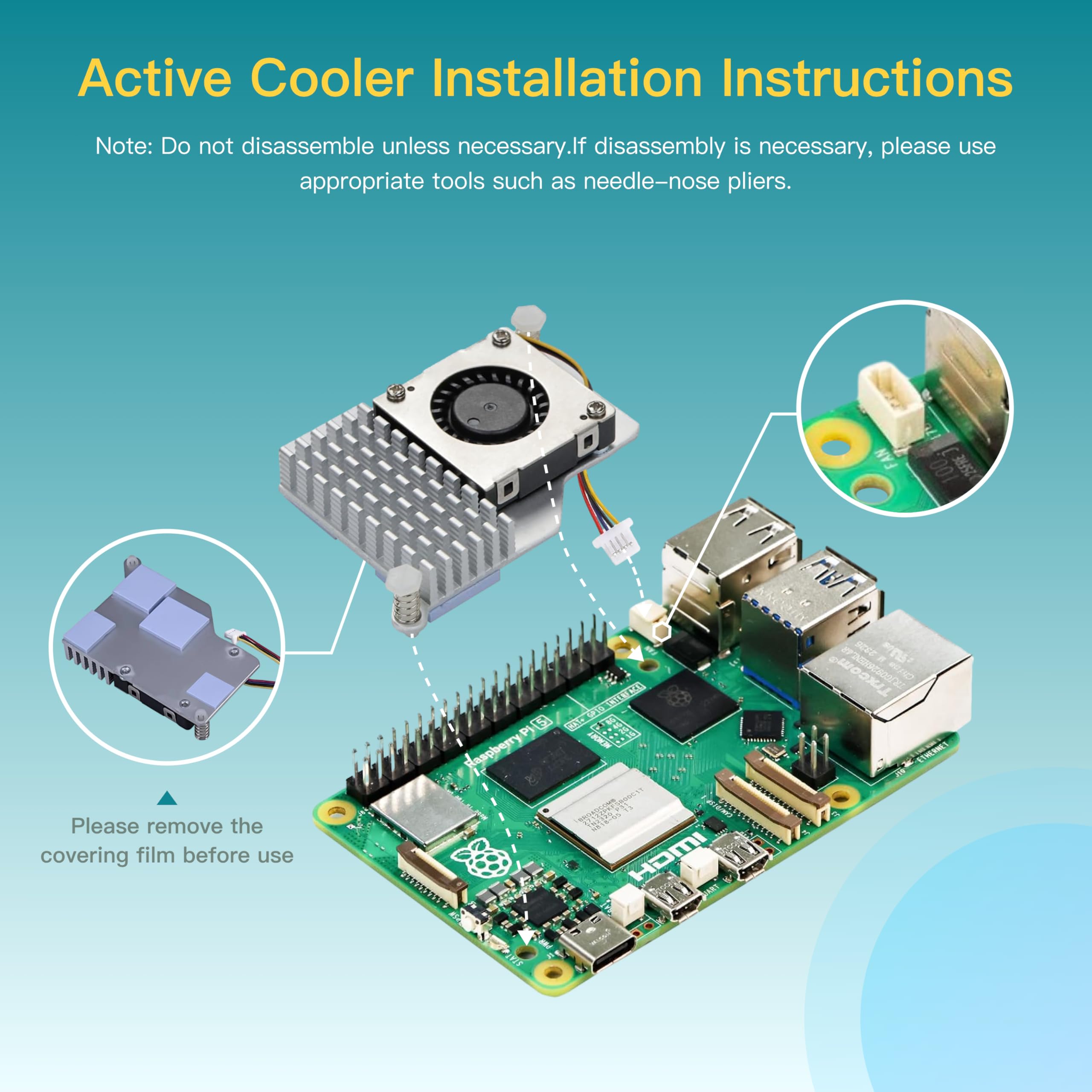 iRasptek Starter kit base per Raspberry Pi 5 4 GB di RAM, include scheda da 4 GB, alimentatore PD da 27 W e dispositivo di raffreddamento attivo