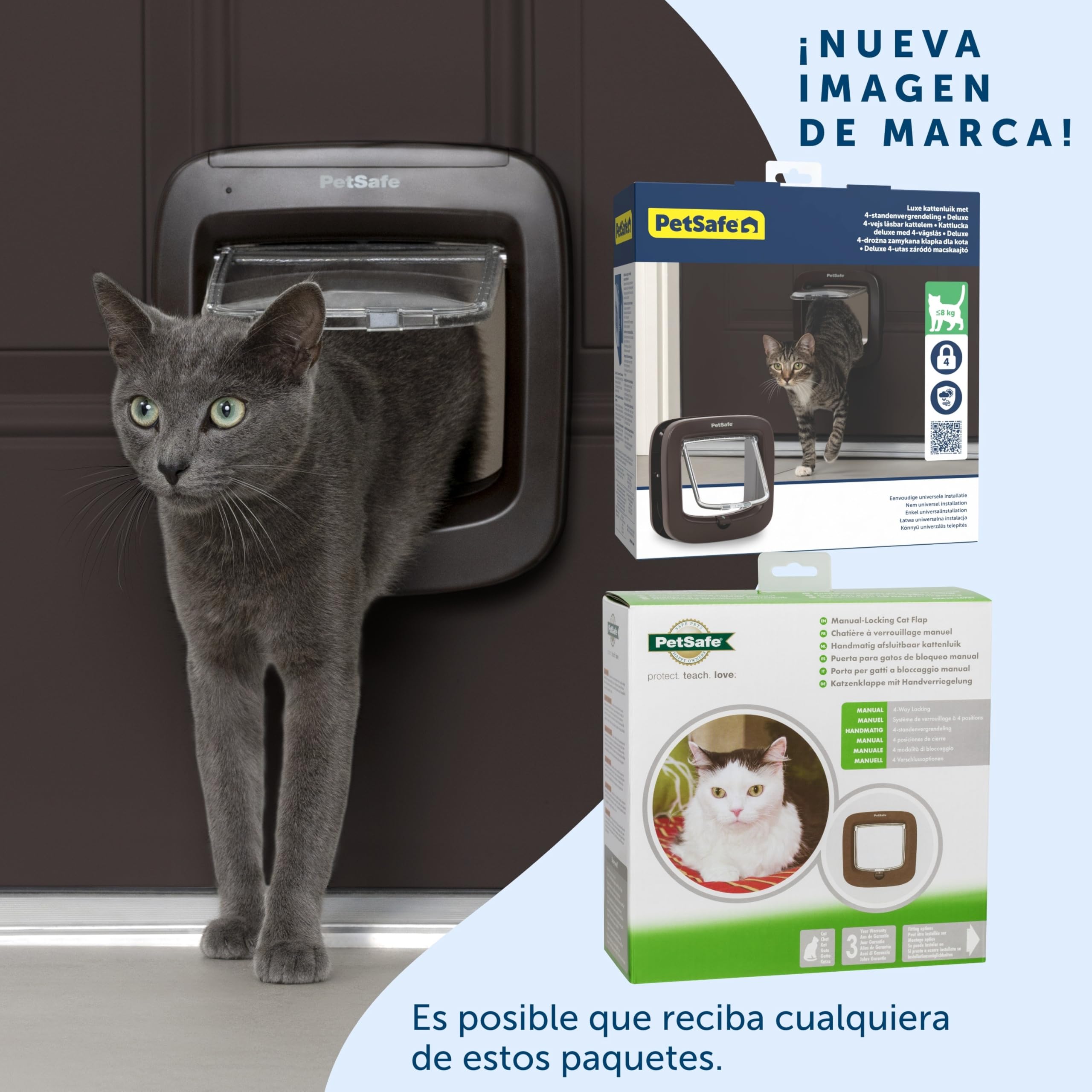 PetSafe Gatera de Cierre Manual - Cierre con 4 Modos, Eficiente Energéticamente, Instalación Sencilla - Blanca