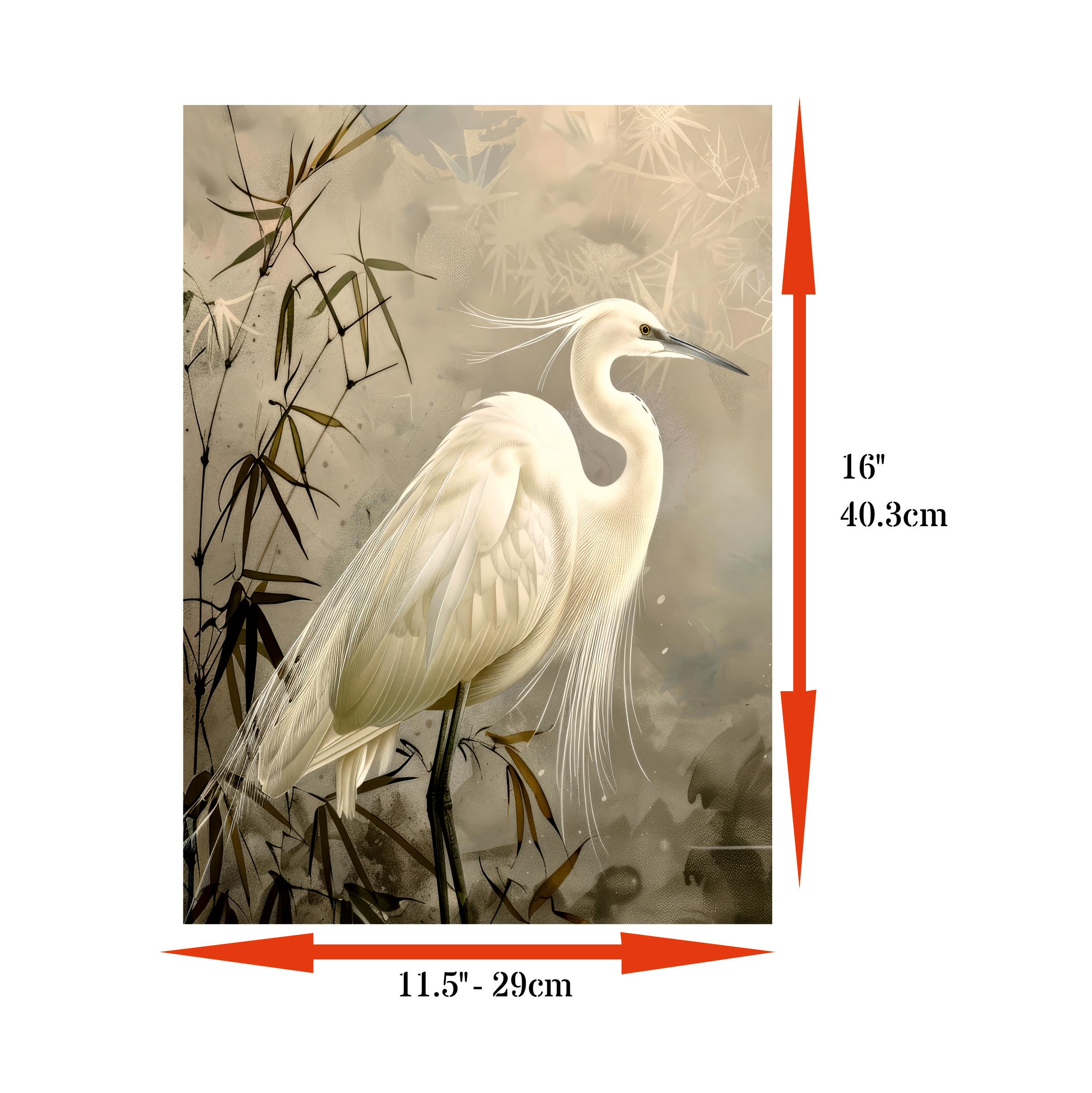 White Egret Reispapier, 29,2 x 40,6 cm (A3+), Decoupage-Papier-Design für Möbel, gemischte Medien, Karten und Bastelarbeiten, Decoupage von CRAFT KREATIVELY