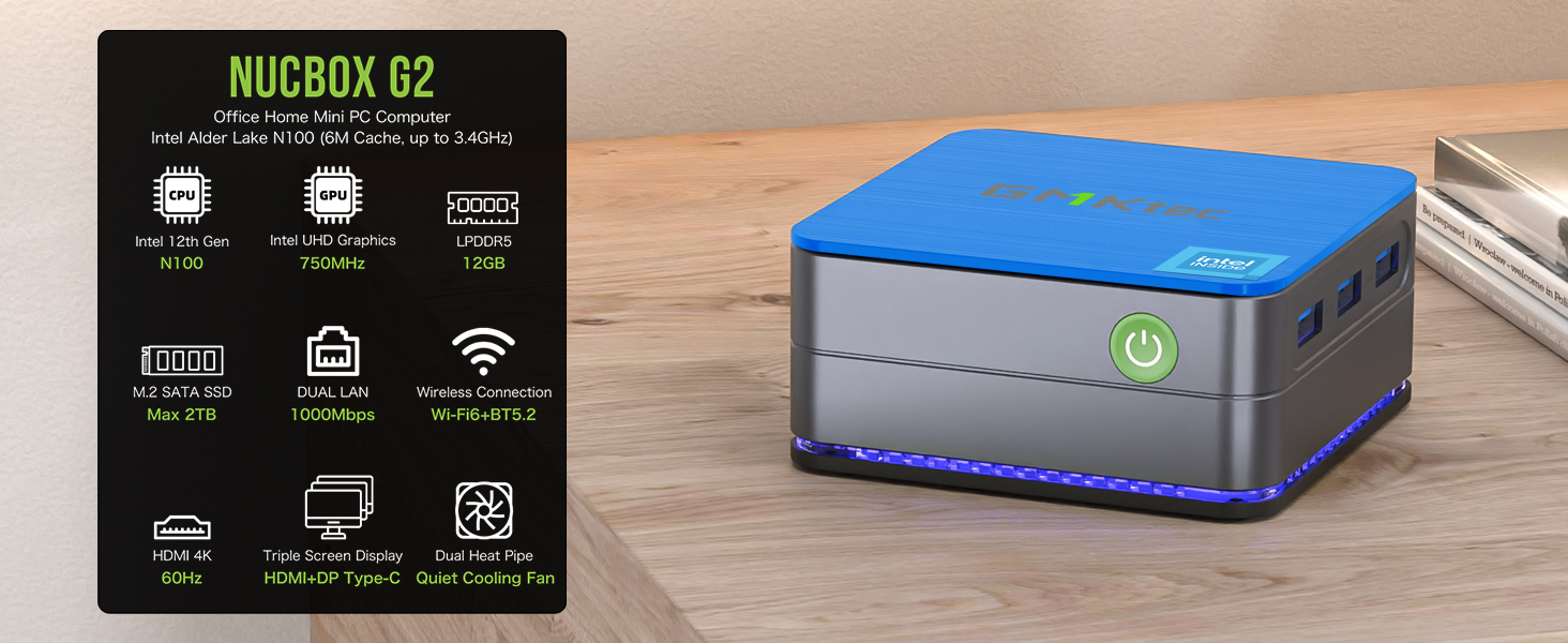 Amazon.com: GMKtec Mini PC Intel N100(Turbo 3.4GHz) 12GB DDR5