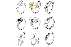 9Pcs Fidget Rings for Girls