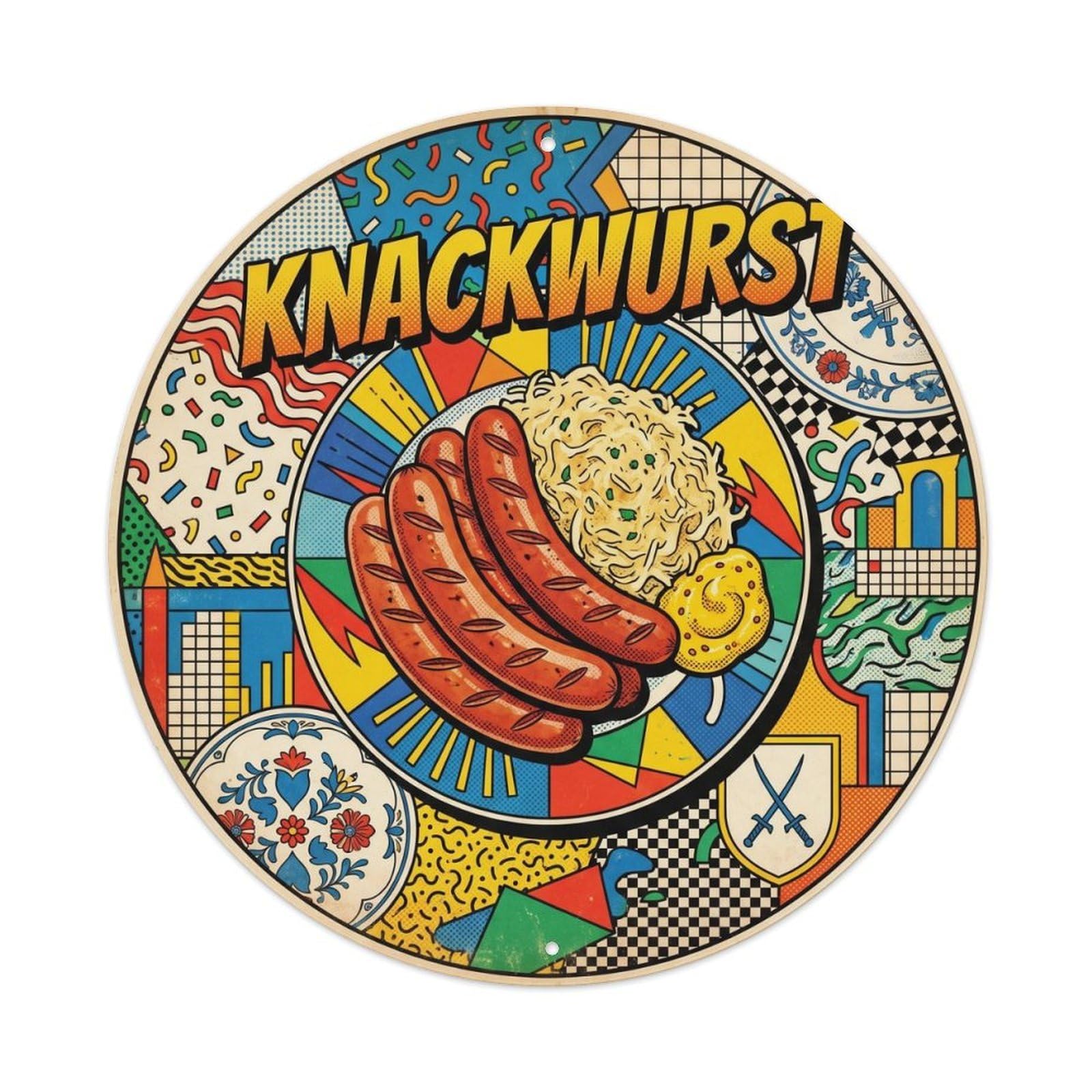 German Knackwurst Deli Cuisine Culture Vintage Metal Tin Sign