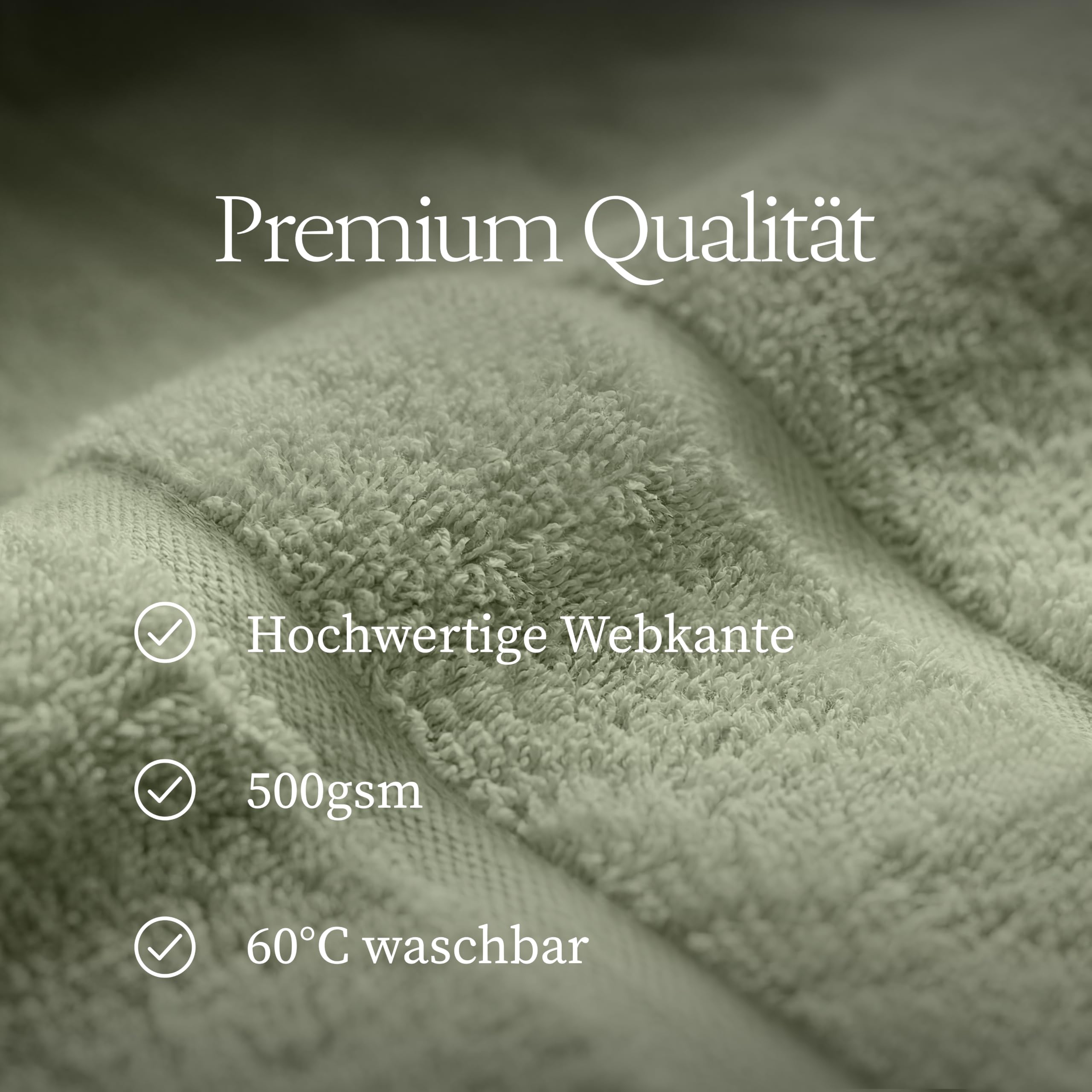 Premium Handtücher 6er Set - 2 Duschtücher 70x140 cm, 2 Handtücher 50x100 cm, 2 Gästetücher 30x50 cm - 100% Baumwolle, sehr weich, saugstark, Geschenk Set (Pastellgrün)