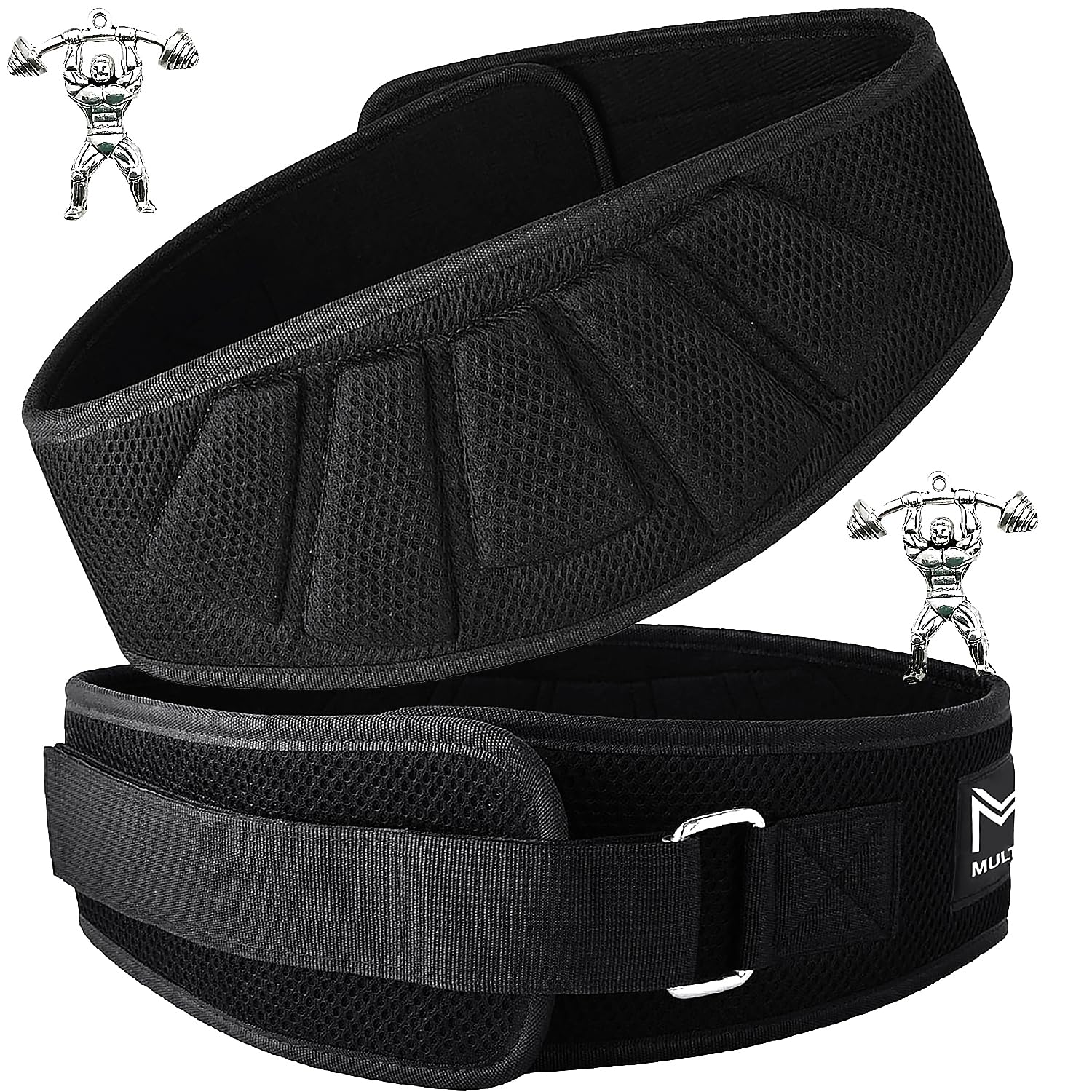MULTI BLISS® Premium Quality Weightlifting Gym Belt, Strong Padded Back Support, UltraLight & Double Strength Workout Belt, AutoLock Buckle, Powerlifting, Deadlift, Squats, WOD, Training 6.7"(FreeGift