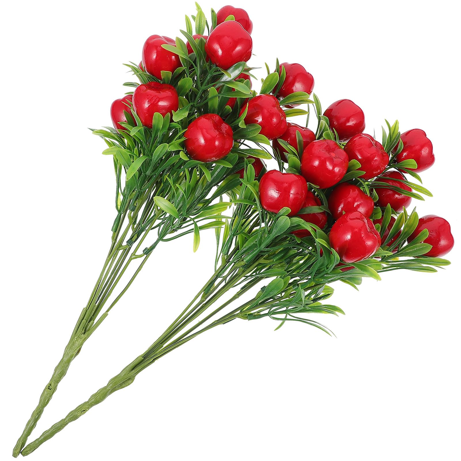 2pcs Artificial Fruit Branches Fake Stems Bouquet Lifelike Plastic Greenery for Home Decoration and Floral Arrangements