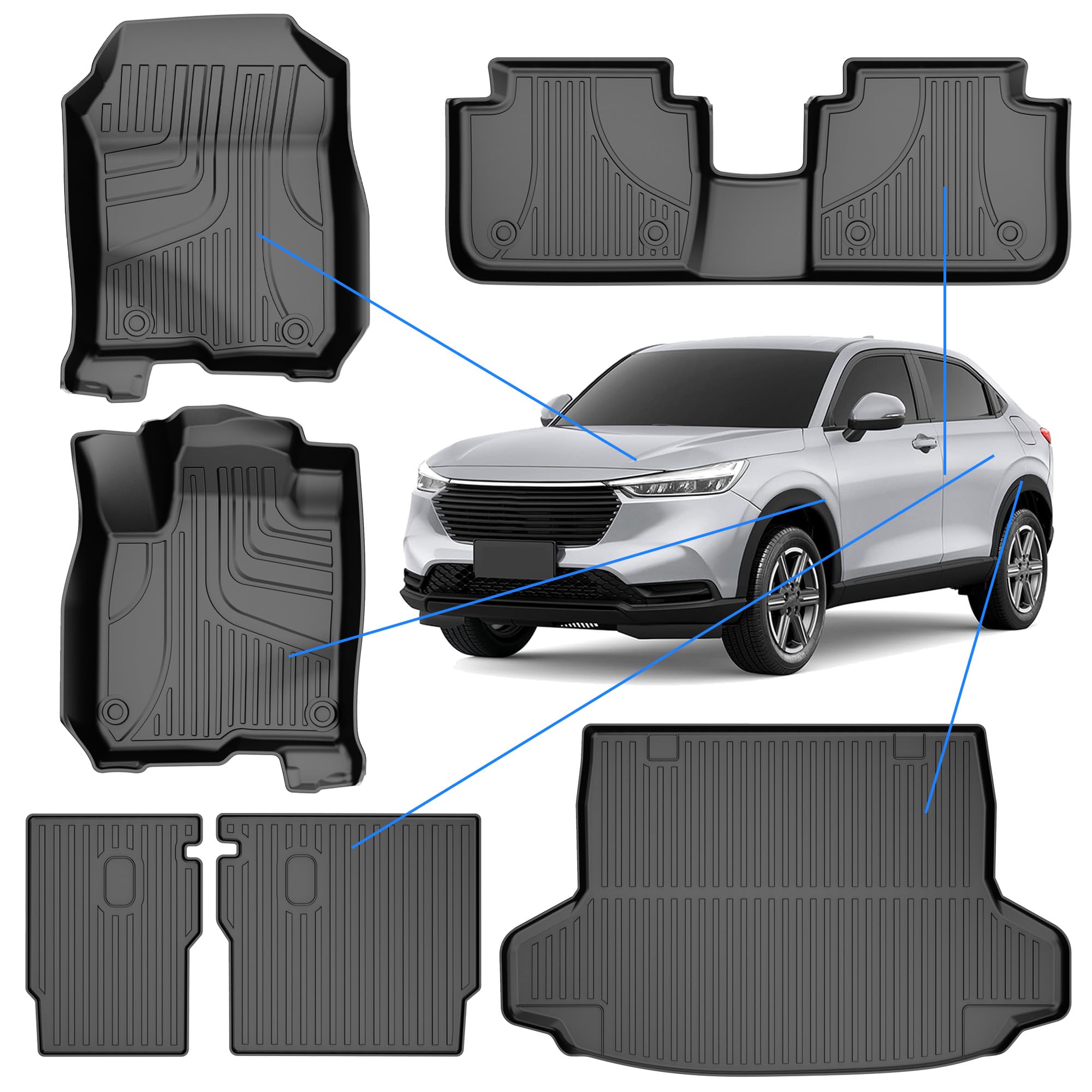 AOMSAZTO Floor Mats Compatible with 2023 2024 2025 Honda HRV Floor Mats ...