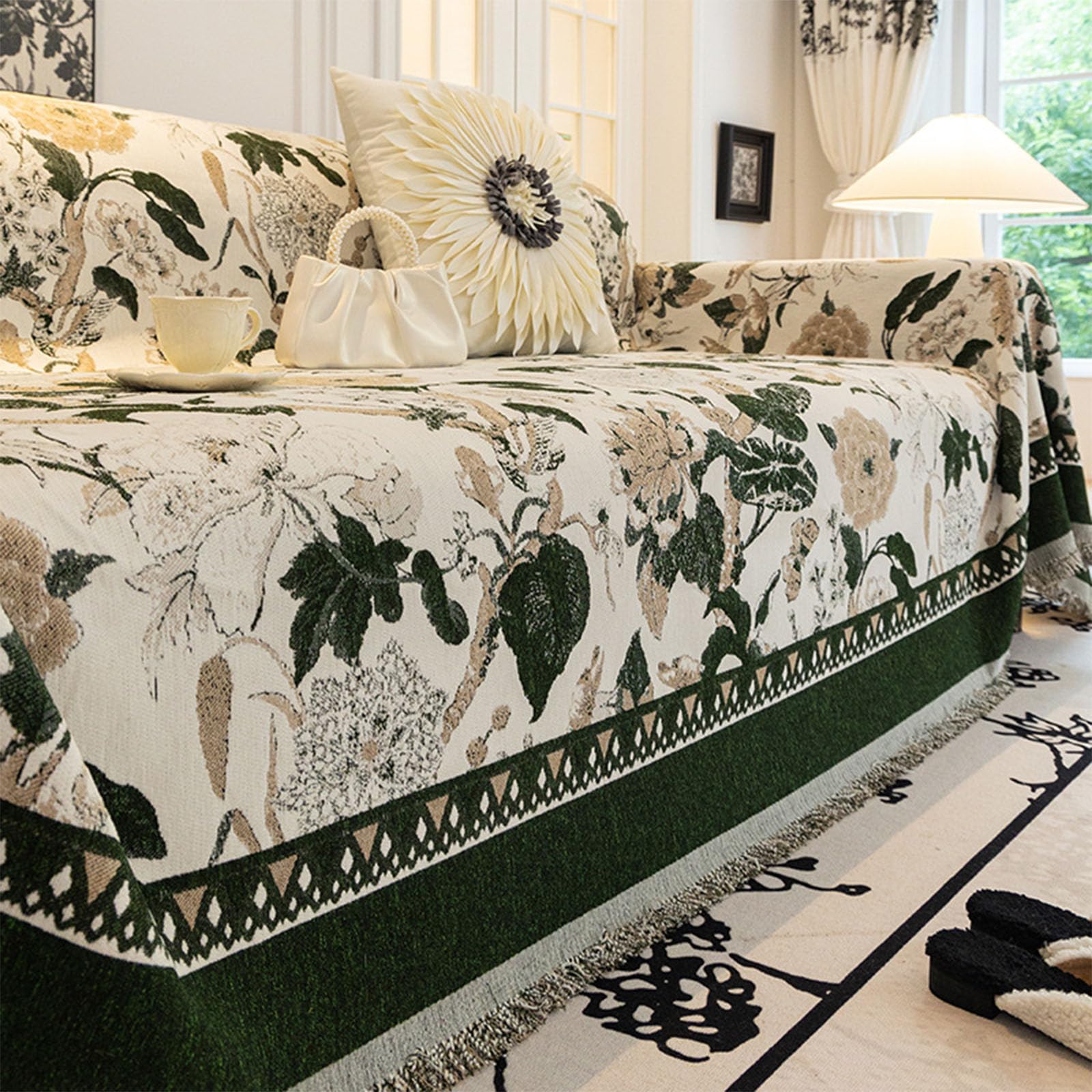 Couverture de canapé bohème en jacquard haut de gamme réversible
