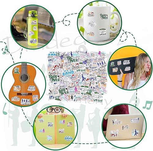 Miniatura 6 de Outus 200 calcomanías de banda de marcha, calcomanías para laptop, bandas de música, regalos impermeables, calcomanías de banda de marcha,