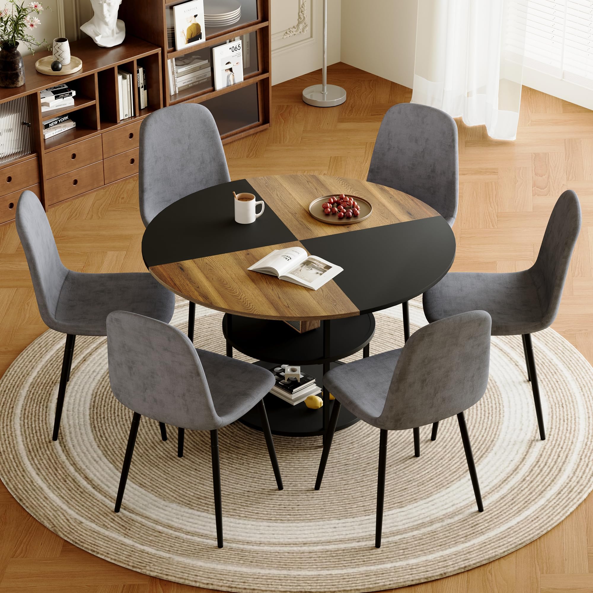 ダイニングテーブル kikiki Amazon.com - KEIKI 7-Piece Dining Table Set for 6, Modern