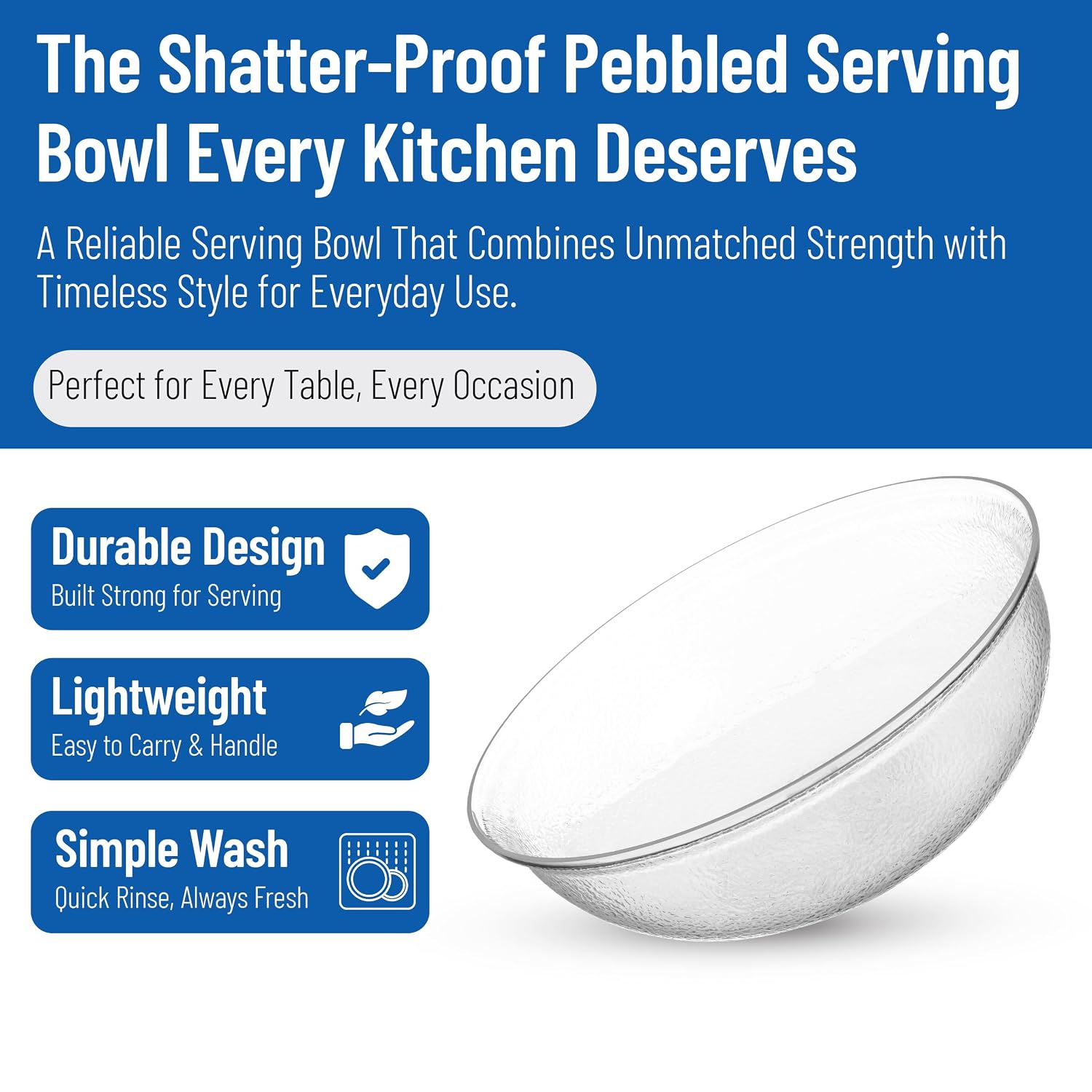 Carlisle FoodService Products SB7207 BPA-Free Round Pebbled Fruit Serving Bowl, 4 Quart, Clear (Pack of 4)