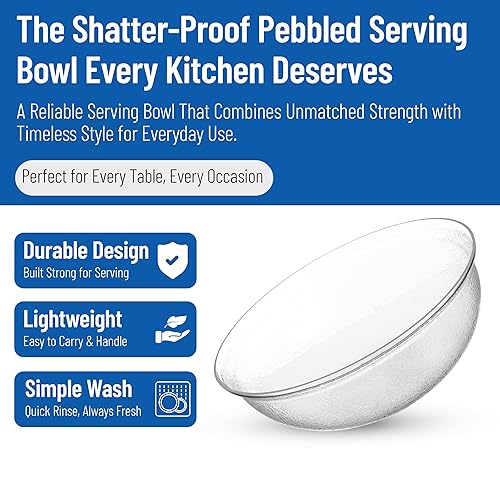 Miniatura 3 de Carlisle FoodService Products SB7207 - Tazón redondo para servir frutas sin BPA, 4 cuartos de galón, transparente (paquete de 4)