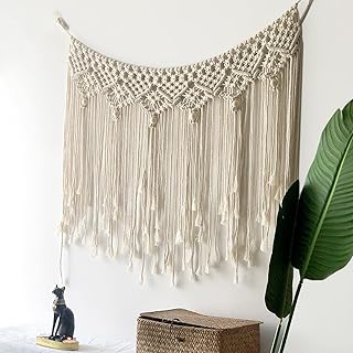 Boho Macrame Wall Hanging Hand Woven Tapestry Macrame Backdrop for Wall ...