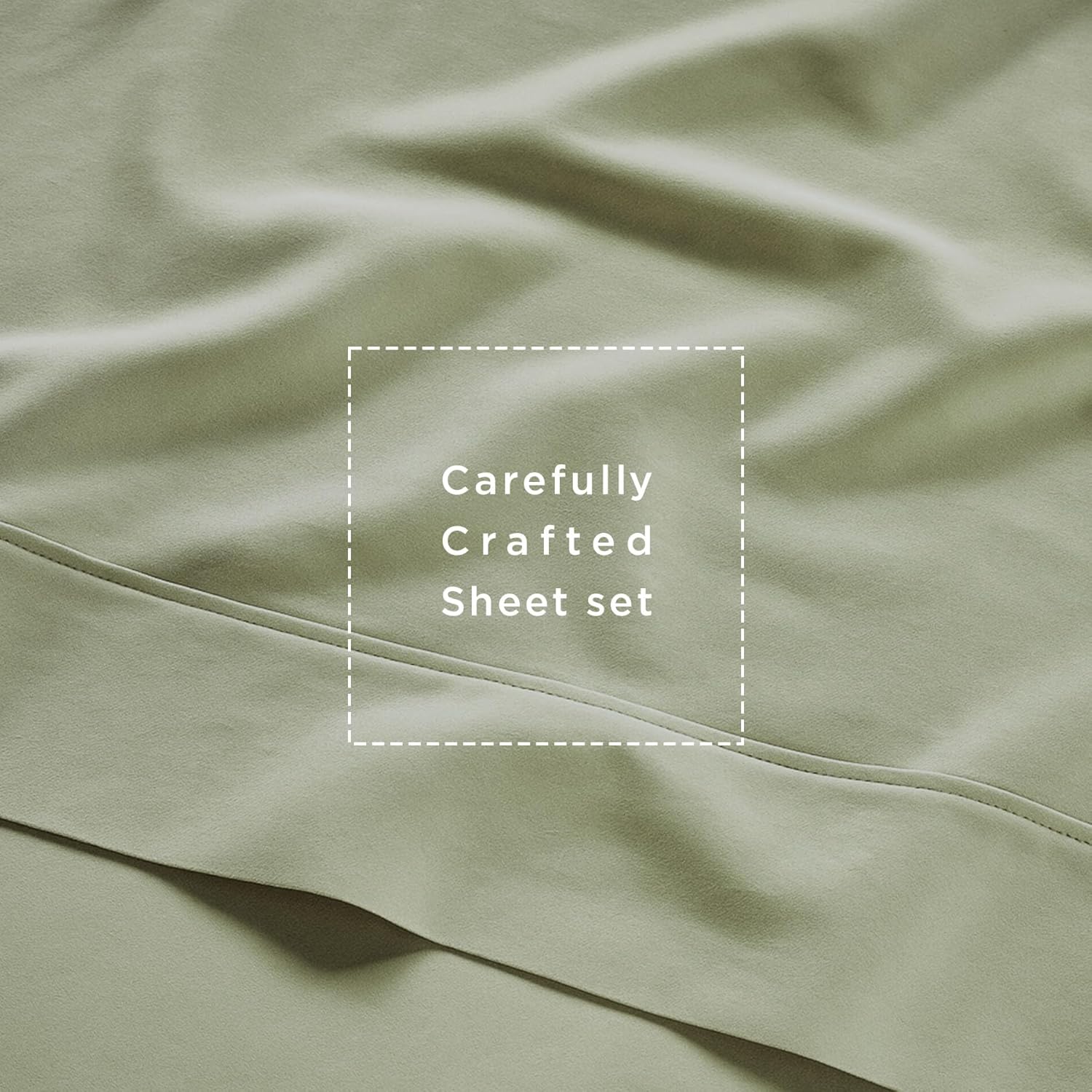 Threadmill Cotton Twin XL Sheet Set | 100% Cotton Sheets for Twin XL Size Bed | Solid Sateen Twin XL Bed Sheets Set with 16” Deep Pocket | Soft Breathable 3-Piece Cooling Sheet Set | Sage Green - Image 6