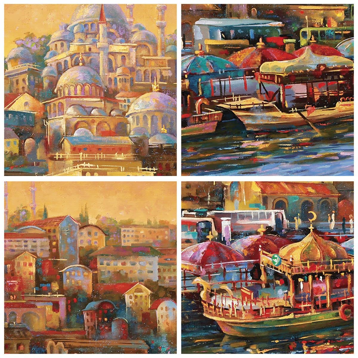 Quadro Su Vetro 50x70 Cm: Stampa Paesaggio Cittadino Moderno Per Parete, Decorazione Murale Verticale Per Soggiorno, Camera Da Letto O Cucina (GPA50x70-5929)