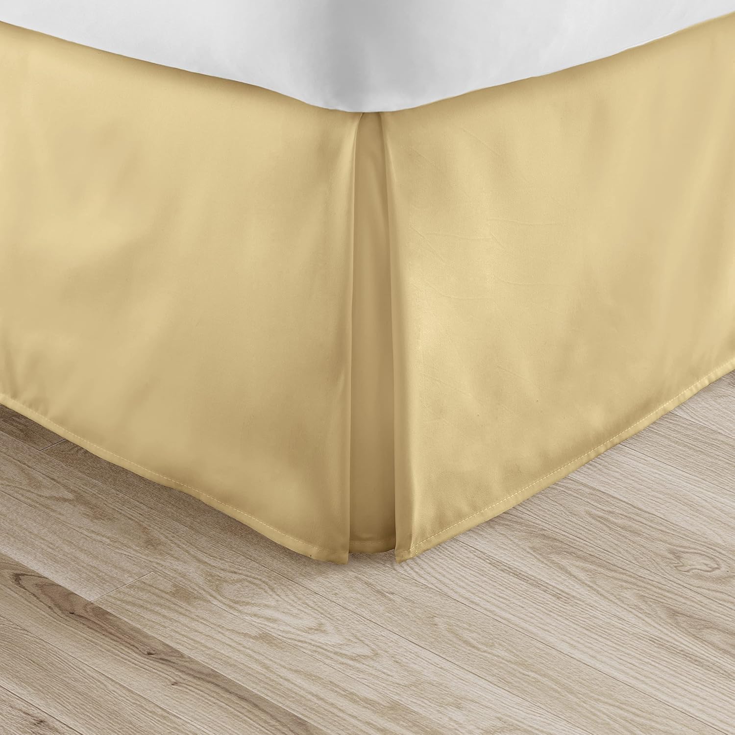 Linen Market Pleated Bed Skirt, Queen, Gold Home & Kitchen