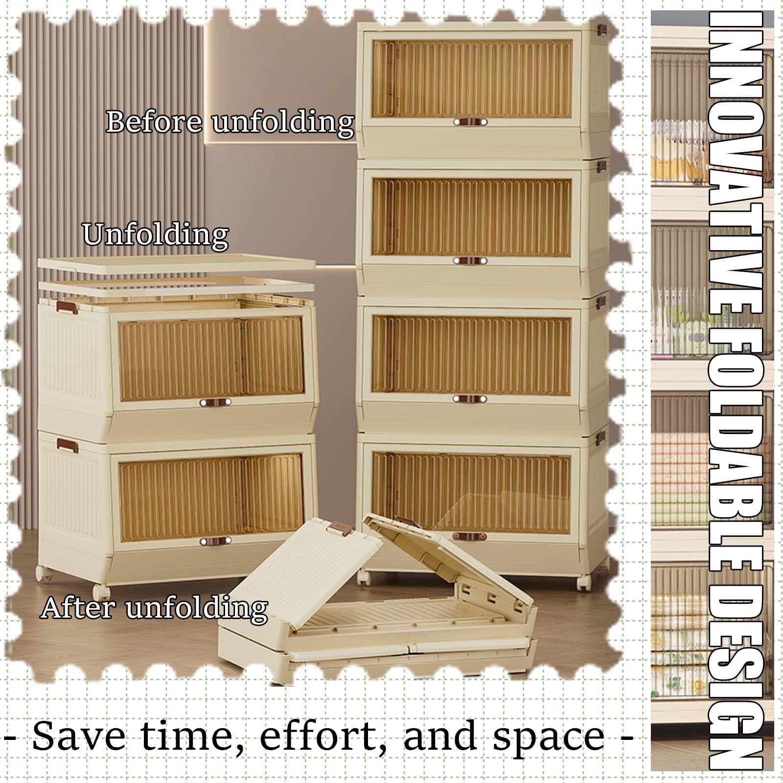 Scatole Di Archiviazione Pieghevoli, Scatole Di Archiviazione Con Coperchi, Contenitori Mobili Pieghevoli Per Giocattoli E Vestiti, Cassettiera In Plastica Per Organizzare Abiti/giocattoli/libri ( Col