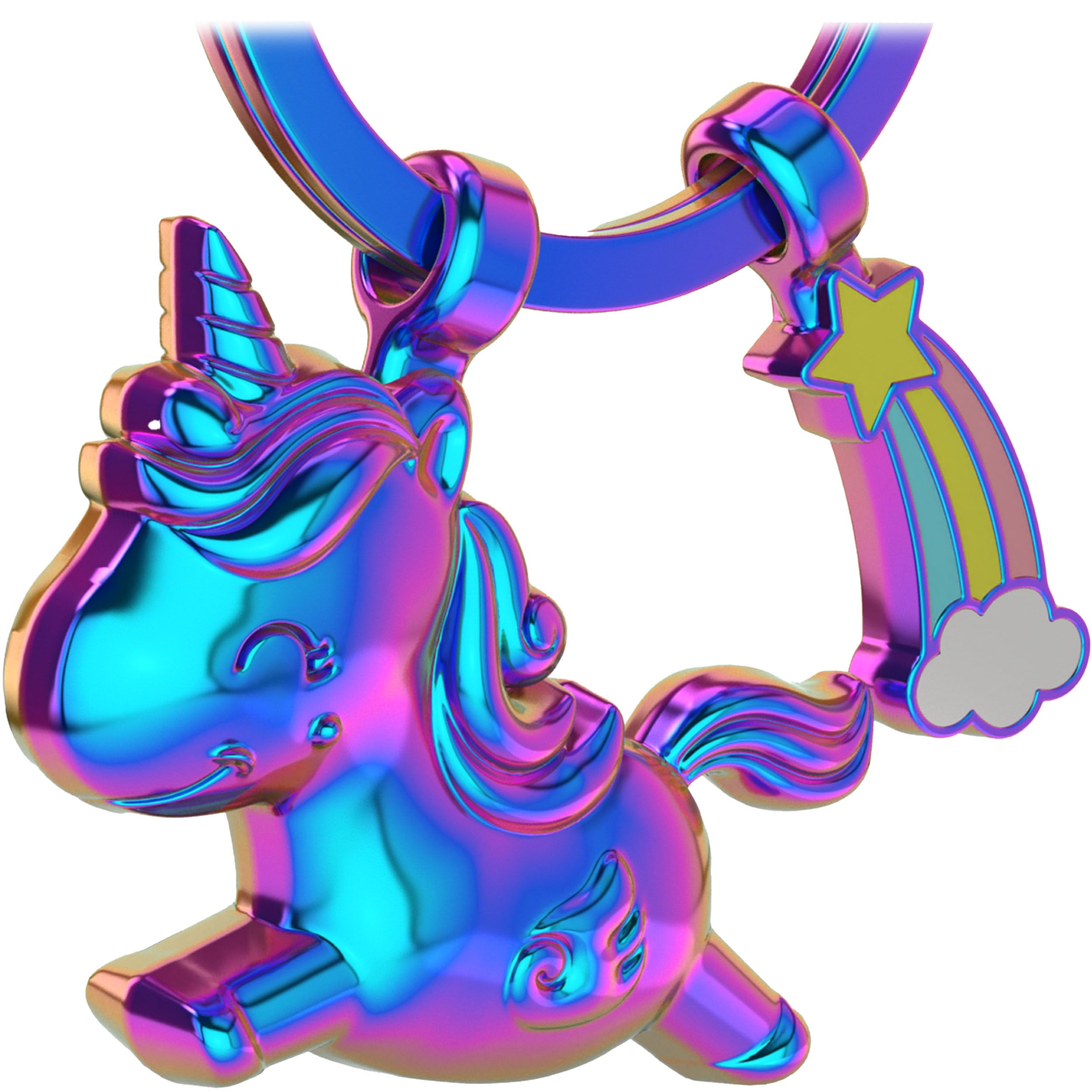Lanolu Unisex Kids Unicorn Rainbow Unicorn Keychain, Unicorn Gift For Girls, Unicorn Charm With Rainbow Keychain, Horse With Horn, Lucky Charm Unicorn Gifts For Women, Metal 3D Figurine
