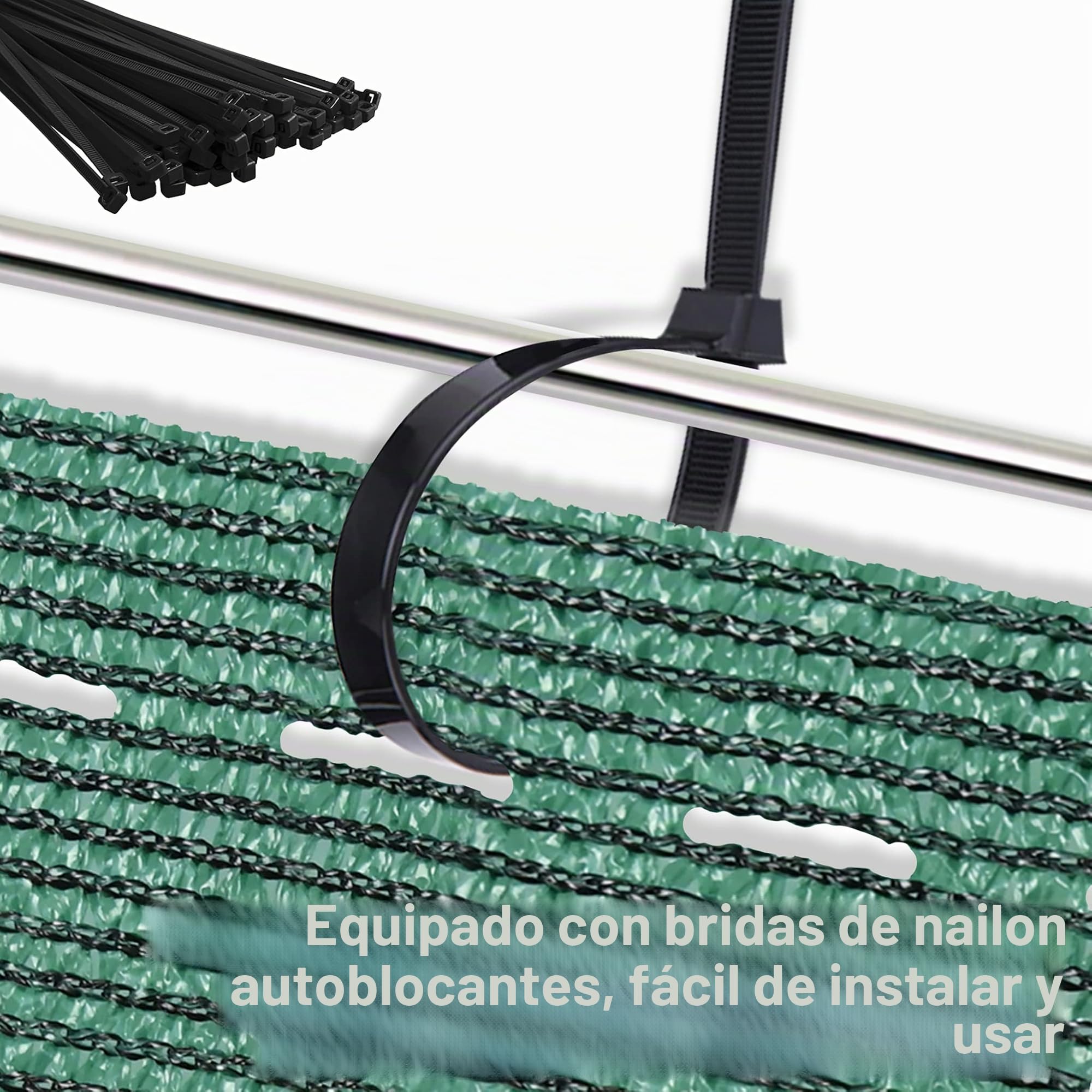 Aufun Malla de protección para Vallas 150 cm Malla de ocultación HDPE 150g/m², Protección contra el Viento Tela de protección Solar con Bridas para Campo Deportivo, jardín, balcón | 1,5x10m (Verde) | Protección visual de HDPE 150 g/m², valla cortavientos,