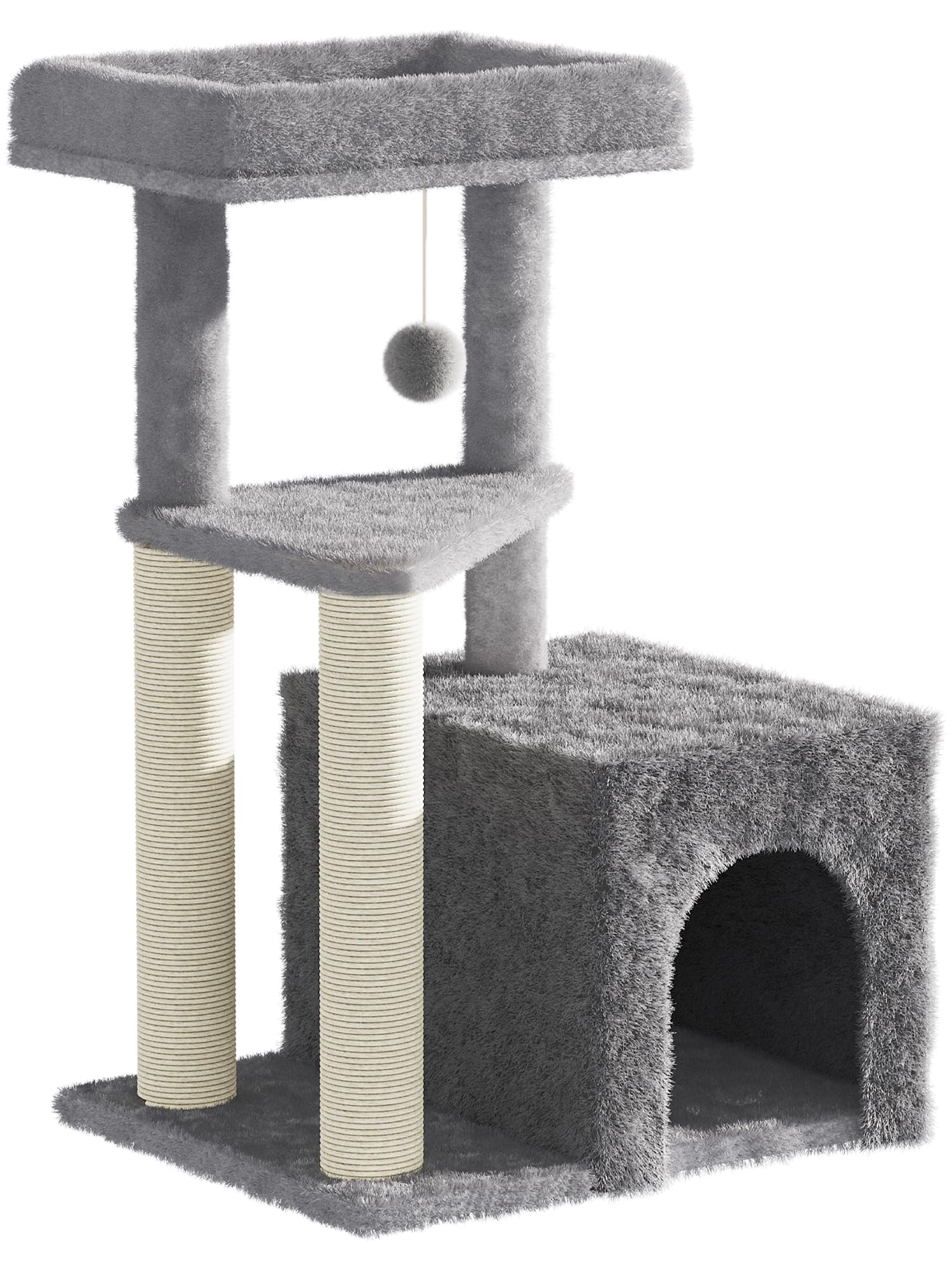 Arbre à chat MeowHomm AMZ_B16 gris pour chat de salon