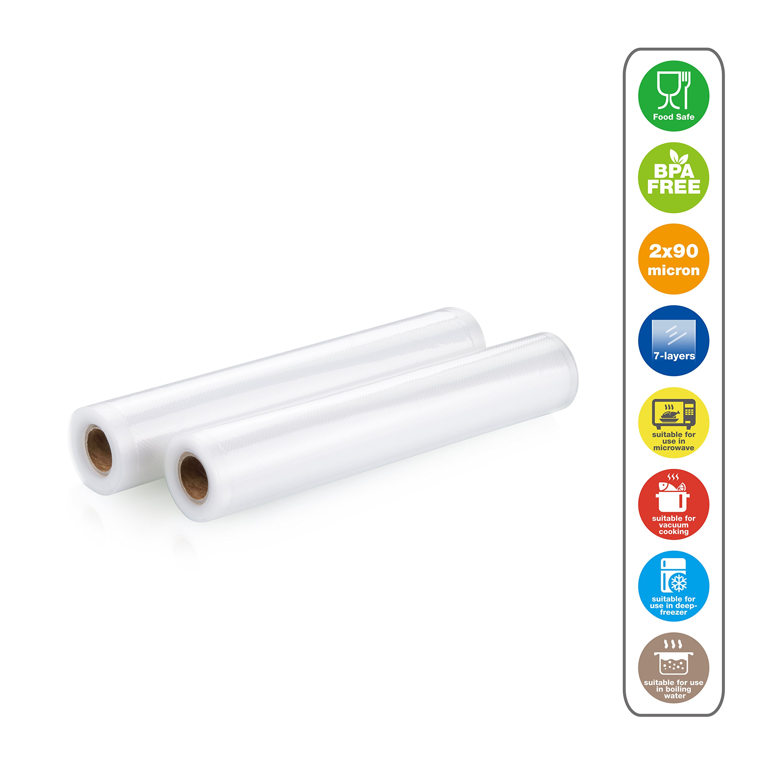 Peach Vakuumierfolie - 10 Rollen à 28x300cm - 30 Meter - Lebensmittel natürlich Frischhalten - kein Foodwaste mehr - geeignet für alle handelsüblichen Vakuumiergeräte - PH100P