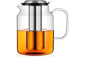 Aquach 85oz Glass Teapot for Stovetop | Large Capacity Borosilicate Tea Maker