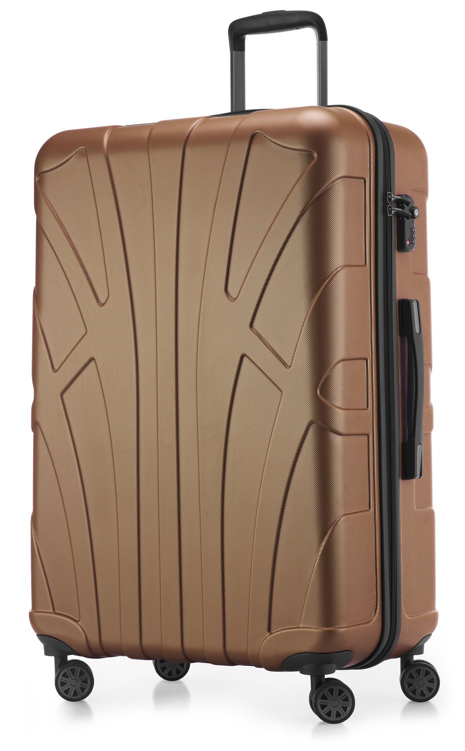 SUITLINE - Hardshell Suitcase, Travel Luggage, TSA, 76 cm, Approx. 96 liters, 100% ABS mat, Brown