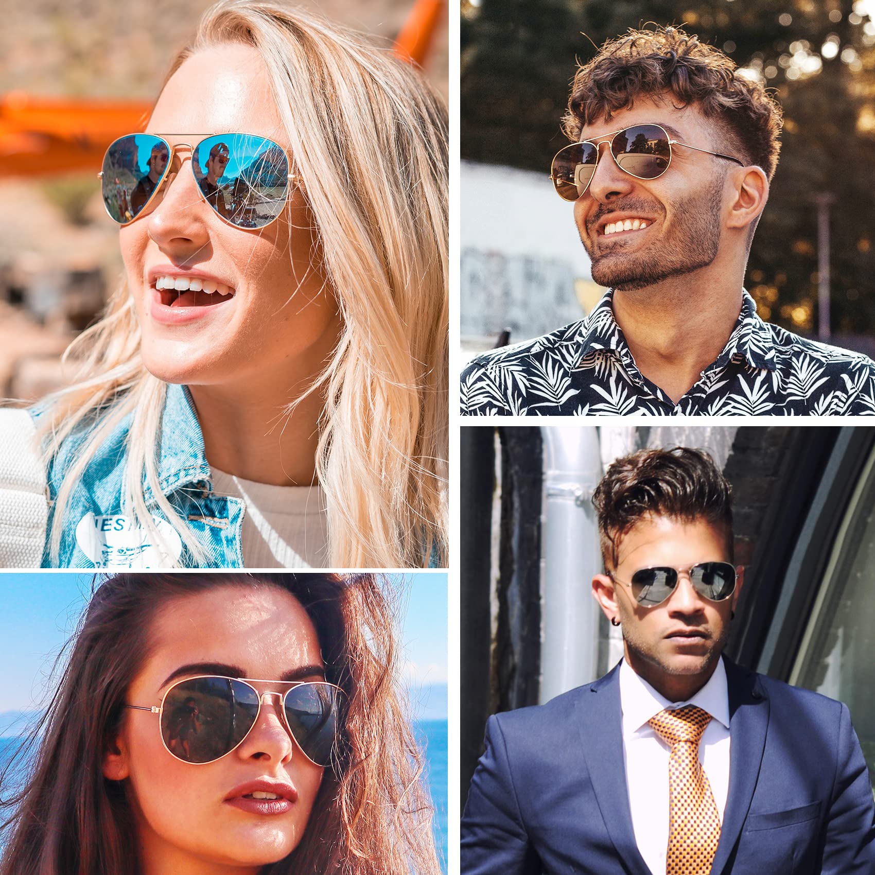 KANASTAL Occhiali da Sole Goccia Uomo Donna Polarizzati con Protezione UV400 Specchio Vintage Montatura Grande Metallo Alla Moda Sunglasses