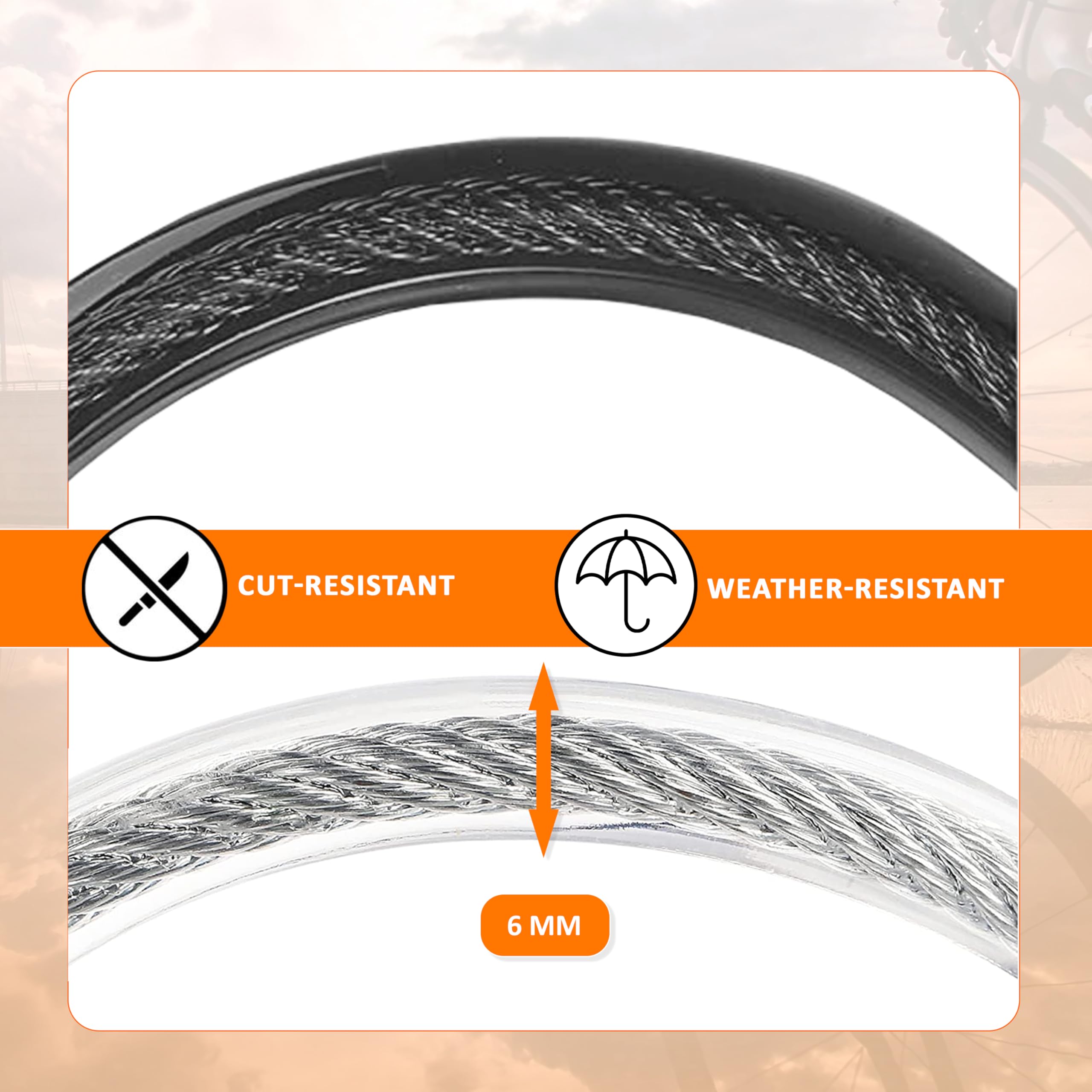 Antivol Vélo-Câble Antivol Pour Vtt-Chaîne De Verrouillage Pour Vélos