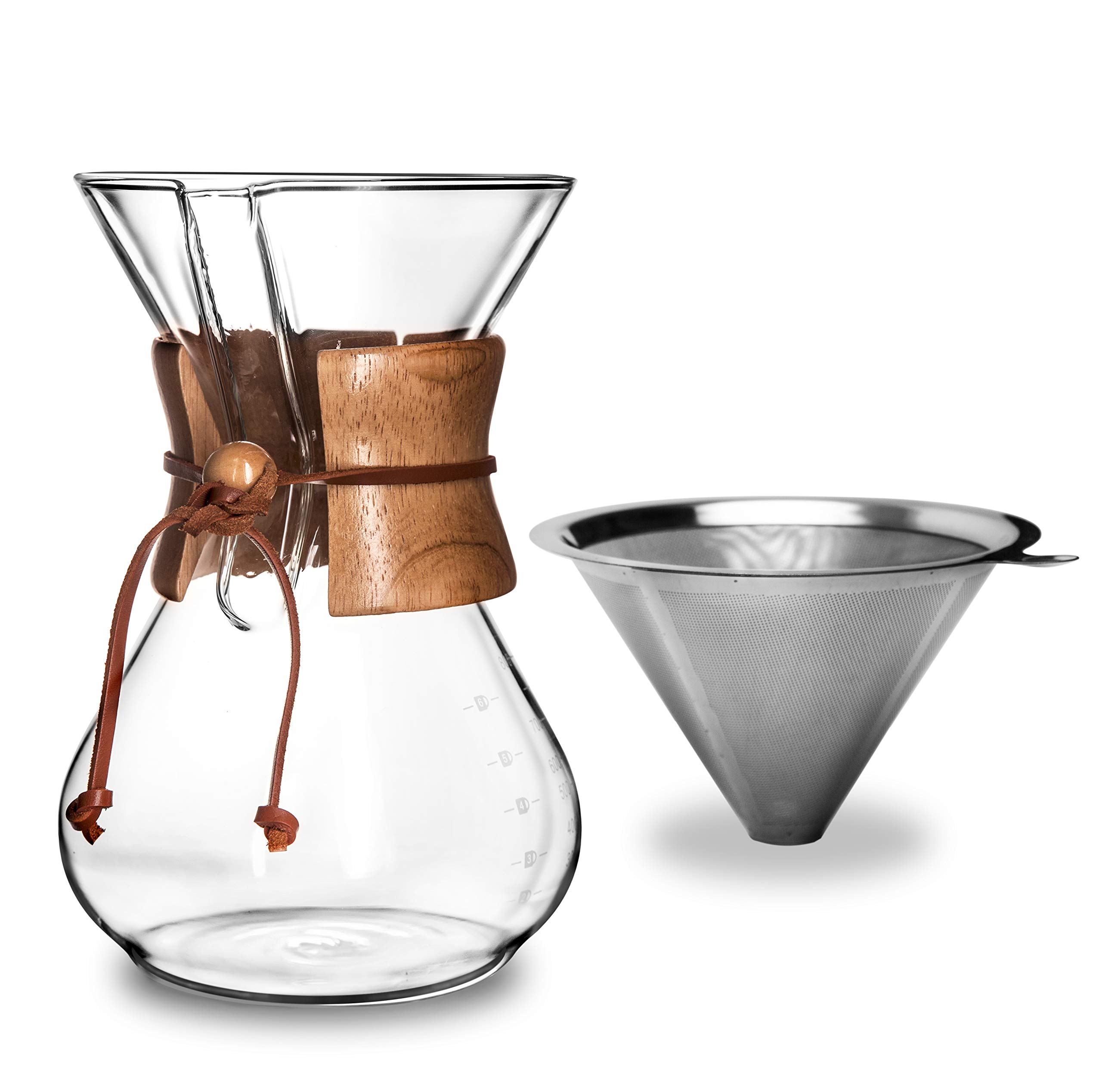 AGOGOPour Over Coffeemaker Set Classic Series with Filter 8 Cups