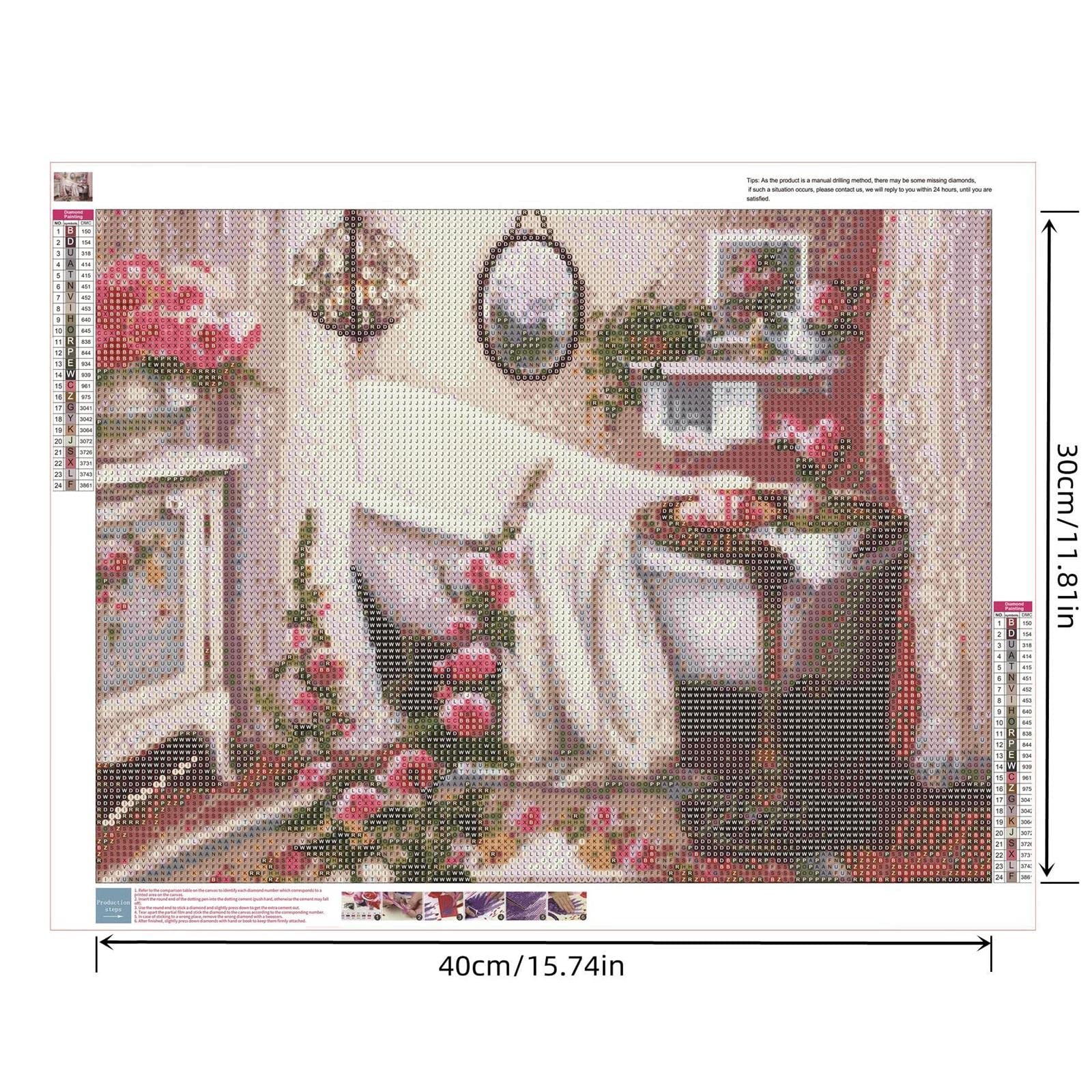 Bfchn DIY Diamond Painting 5d Grandi Dimensioni Kit Completo, Gatto Arancione 60x60cm Pittura Diamante Fai da Te Adulto Cristallo Strass Punto Croce Mosaico Arts Craft Home Wall Decor