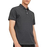 JACK & JONES Jjepaulos Polo Ss Noos Maglietta, Dark Grey Melange/Detail: Tonal/Black/Slim