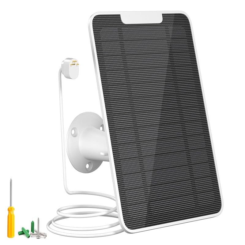 Painel solar de 5 W compatível com Google Nest Cam Outdoor e Indoor versão com bateria, silício monocristalino, suporte ajustável, cabo de 4 m, fohoa