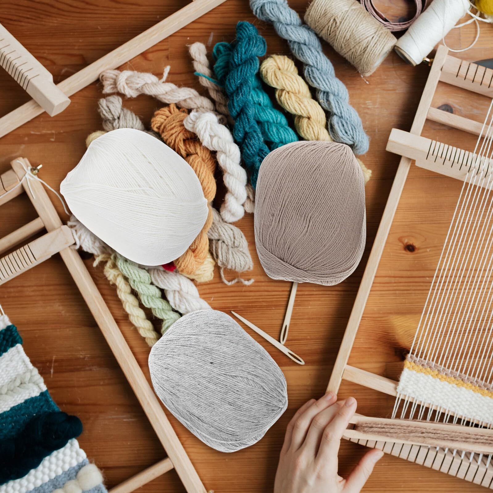 6 Gomitoli Filato Cashmere Morbido per Lavori Artigianali Casalinghi Filato per Uncinetto e Maglia 3 Colori Pastello per Sciarpe Guanti e Cappelli Fatti a Mano