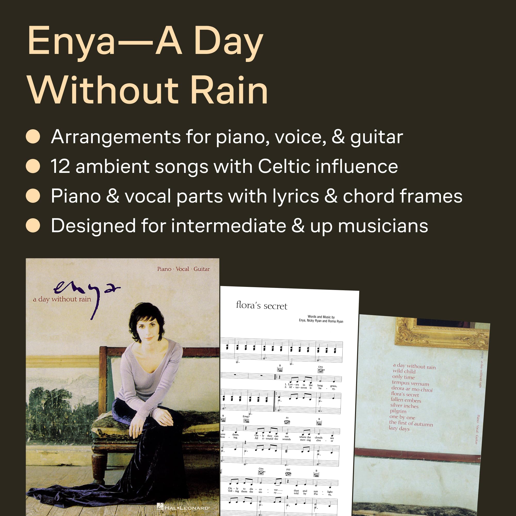 Enya a Day Without Rain: Piano, Vocal, Guitar