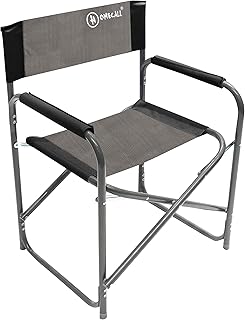 HOMECALL - Silla de director de cine plegable de aluminio y poliéster 600D, negro/gris
