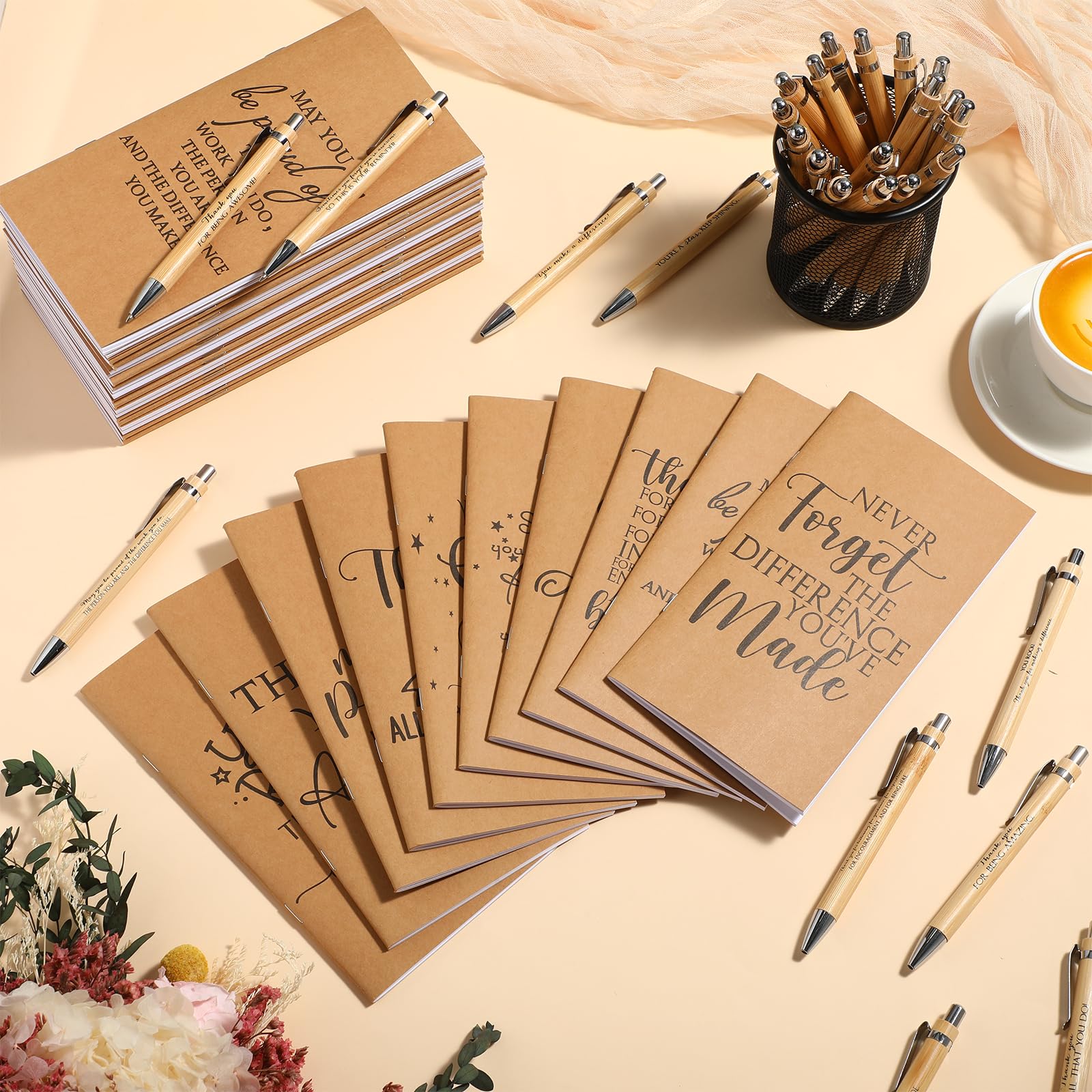Tellingyou Set di 60 quaderni e penne per pianificazione settimanale dei dipendenti, per lista delle cose da fare, diario, diario, ringraziamento, regalo di Natale per dipendenti, colleghi, insegnanti