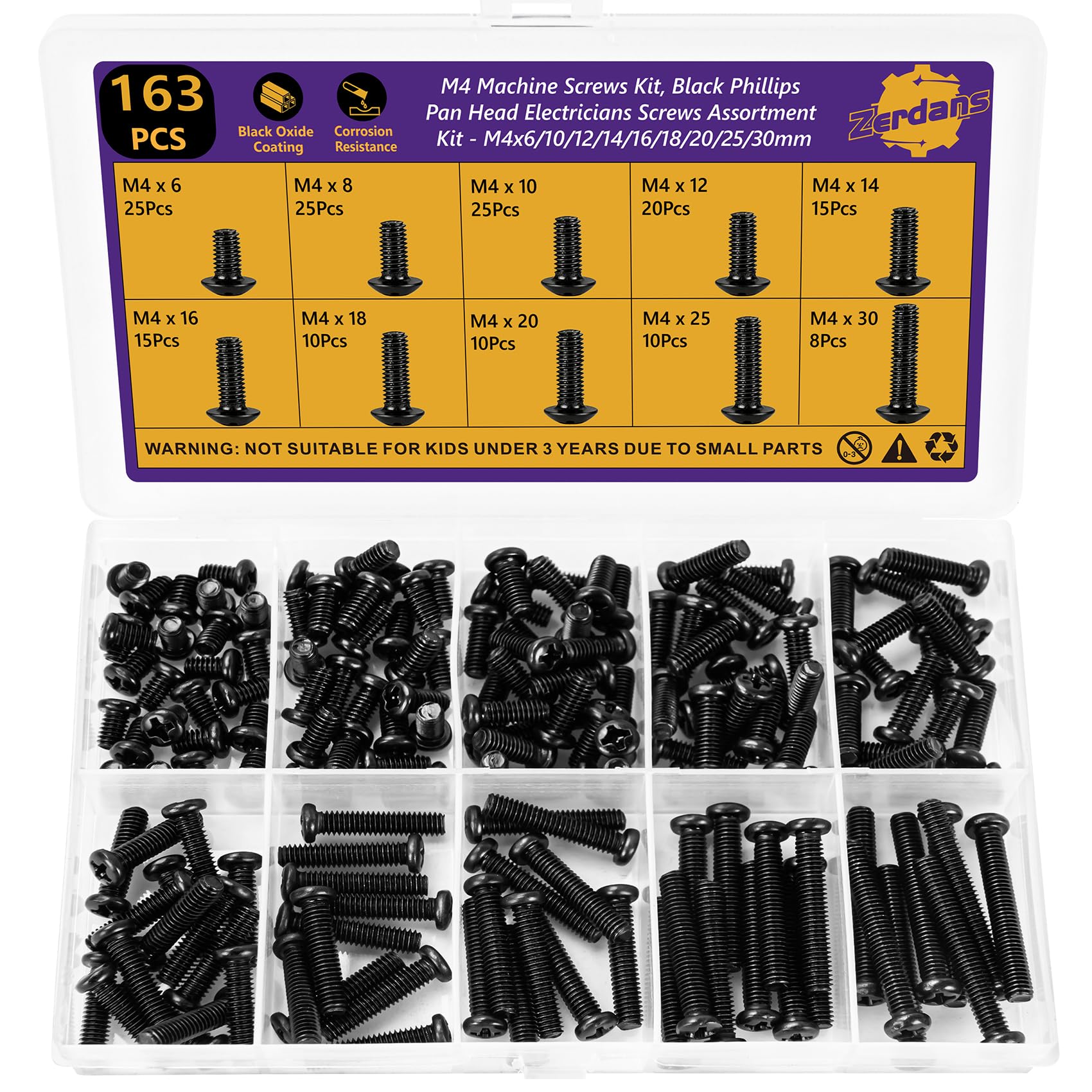 70pcs #6-32 Stainless Steel Machine Screws -11
