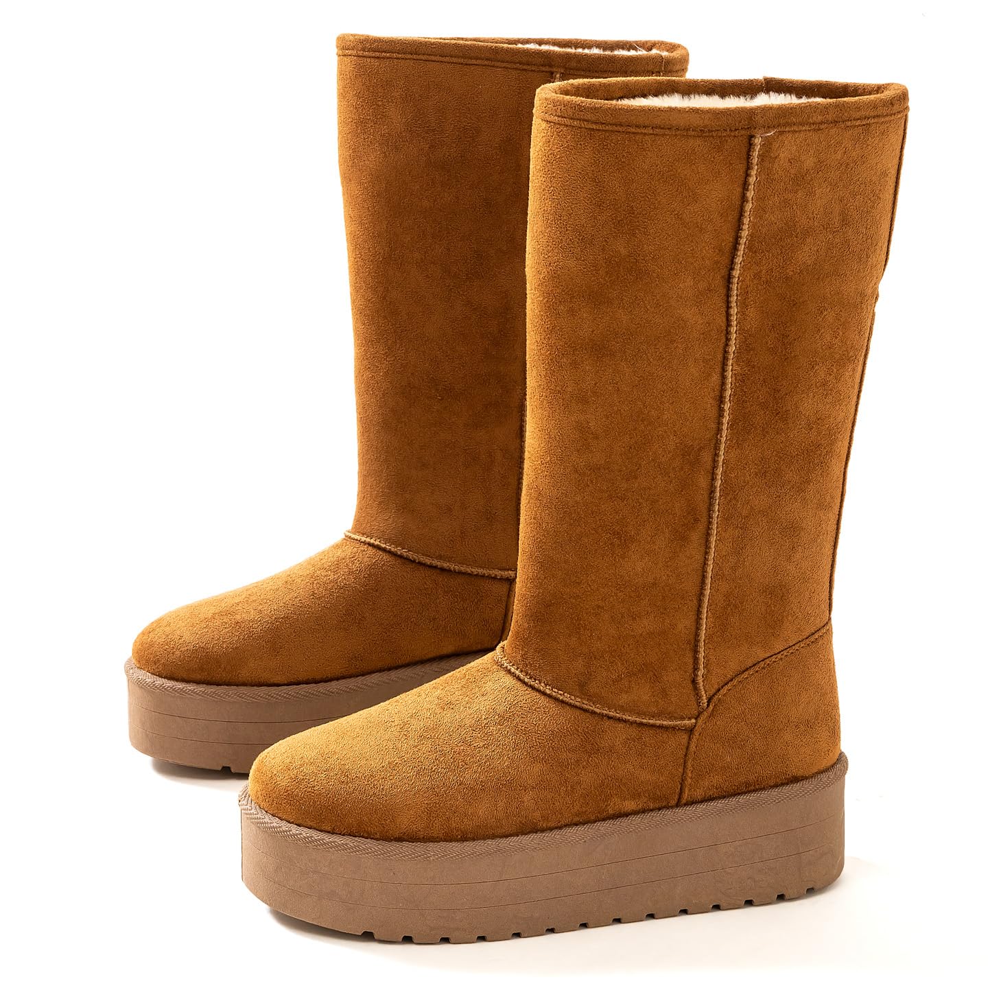 WALK AGAIN Tall Platform Winter Boots for Women Slip-Resistant Sole Long Boots with Cozy Interior Multiple Colors Available