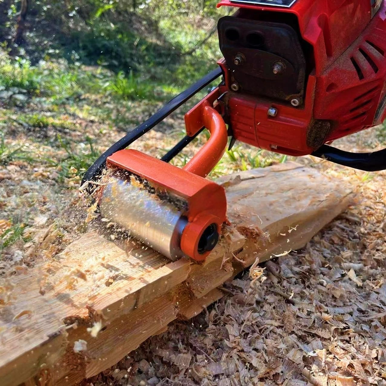 Holzschäler, Entrindungswerkzeug passend für Husqvarna & Stihl Kettensäge, Aluminiumlegierung, Kettensäge, Holzdebarker-Aufsatz mit 6 Klingen für die Holzentrindung, Holzverarbeitung
