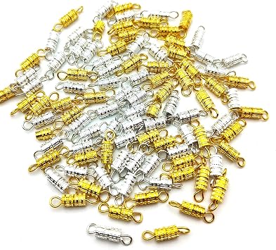 100Pcs Barrel Screw Clasps for Jewelry Making,Screw Twist Clasps Necklace Bracelet Clasp for Jewelry Finding,DIY Necklace Bracelet Supplies
