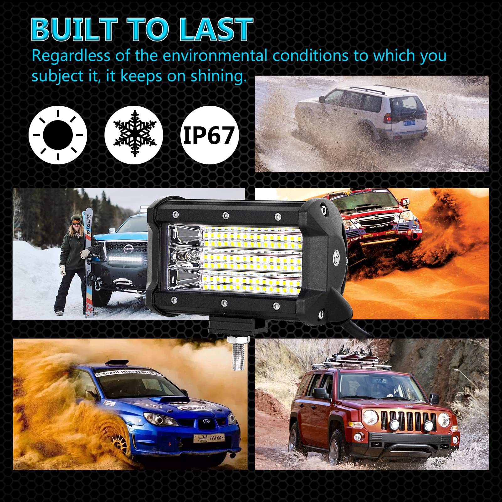 RIGIDON Faro da Lavoro LED 12V 24V, 2 Pcs 13cm 5" 135W Inondazione Faretti Fendinebbia, Impermeabile Fari LED Trattore per 4x4 Fuoristrada Auto Offroad Camion SUV ATV UTV, 6000K Bianca Luci di Guida