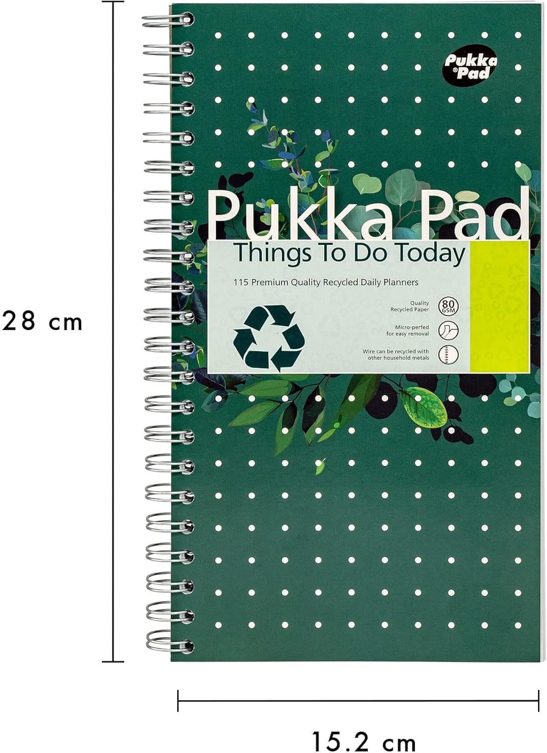 Pukka Pad, Recycled Things to Do Today Note Pad To Do Notebook List – Pack of 3 Wirebound Notebooks with 115 Sheets of 80GSM FSC Recycled Paper with Perforation
