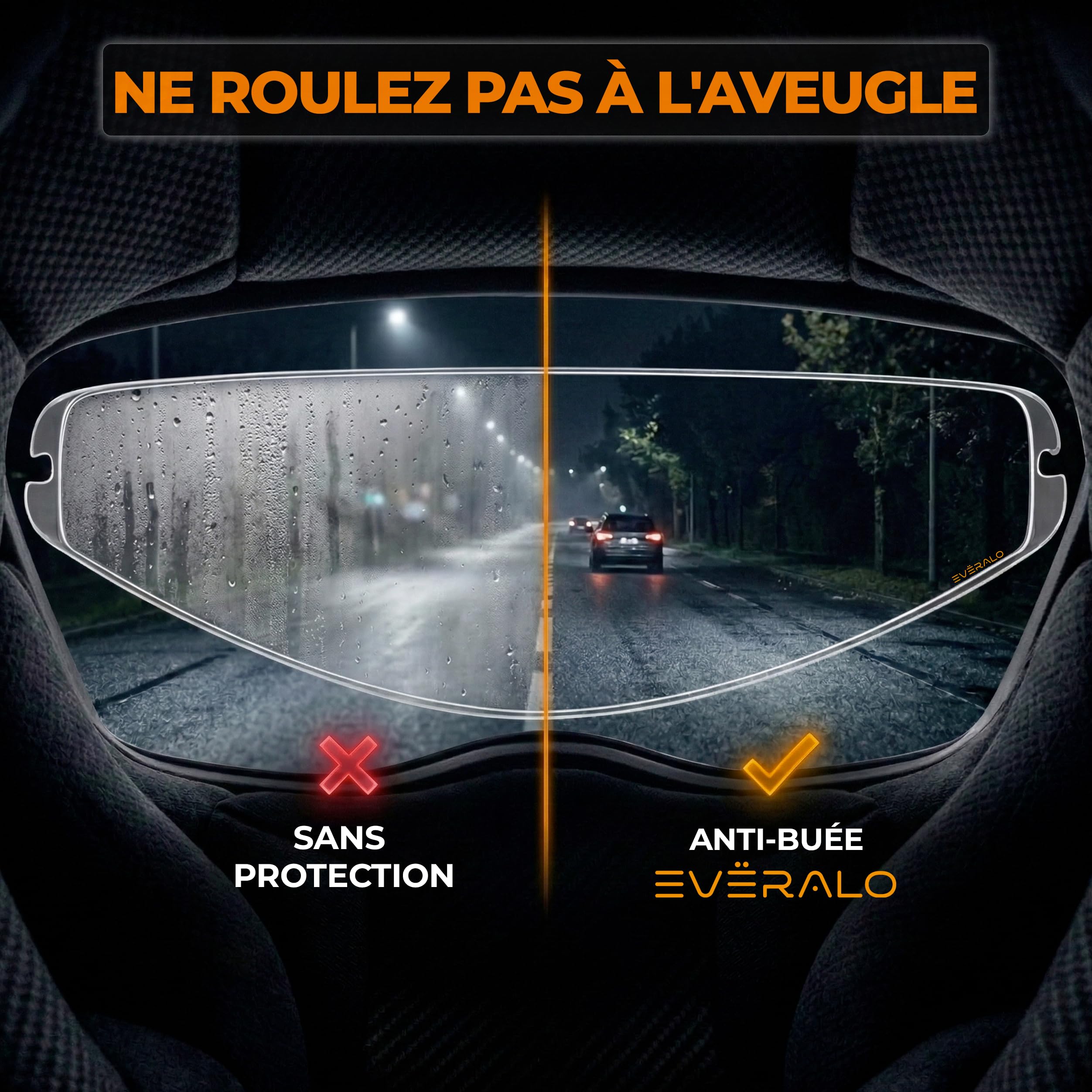 Everalo Lentille Anti-buée Compatible avec Visiere Shark VZ400 - Dskwal 3 - Ridill 2 - Skwal i3 - Skwal Cup – Insert Film Antifog Spécifique pour Système DKS458 (Lentille) - 4