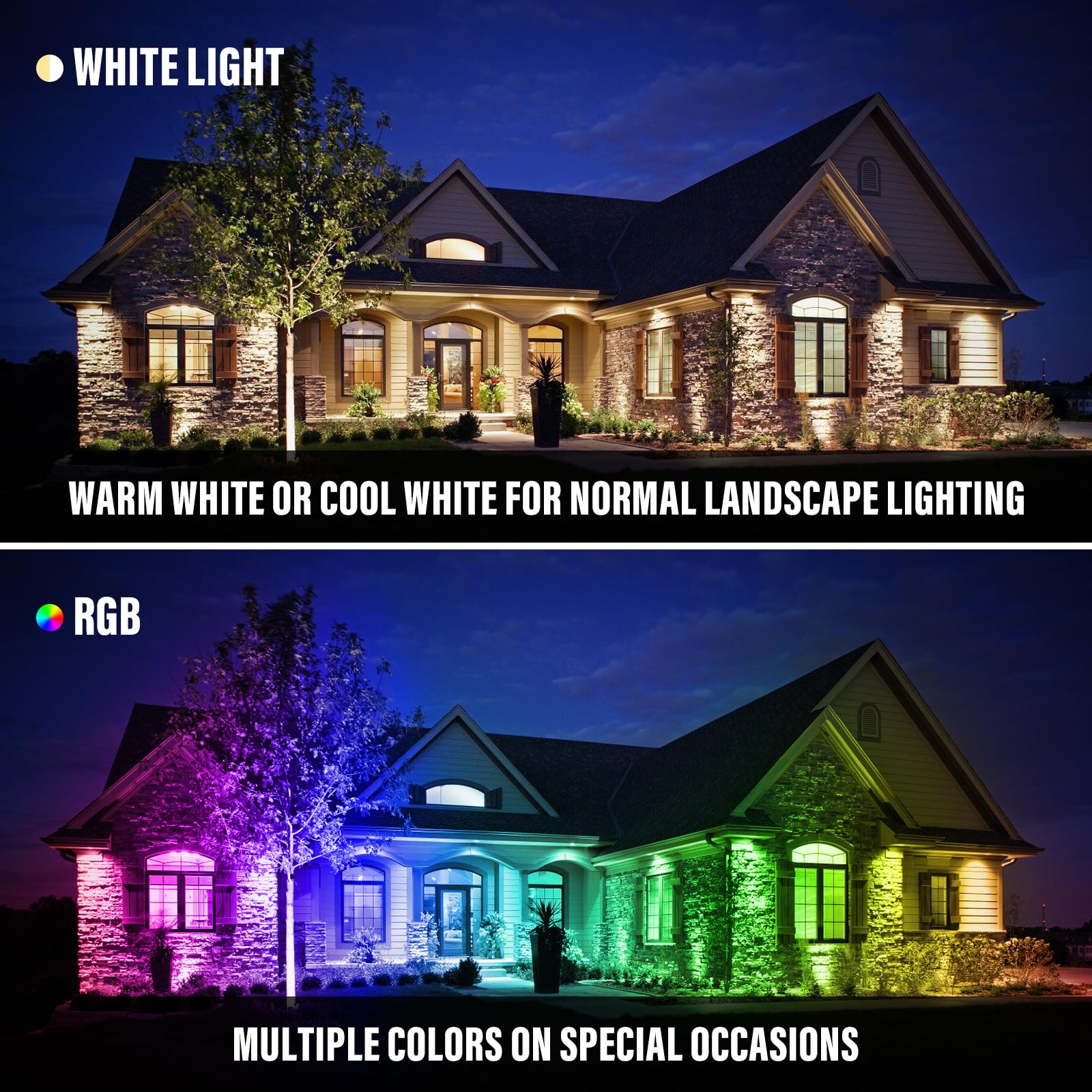 4 x 30W RGB Proiettore LED da Esterno con Telecomando, 16 Colori 4 Modalità Funzione di Memoria Proiettore da Esterno per Interni, Faretto LED Impermeabile IP66 per Giardino, Patio Terrazza