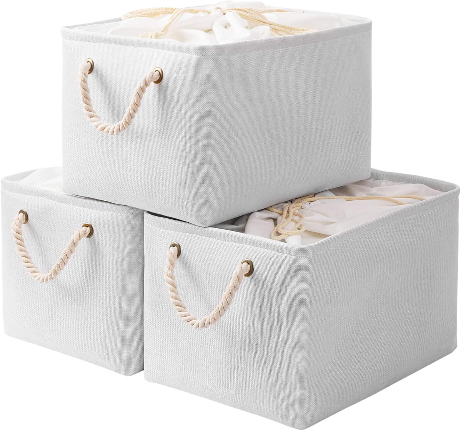 Cozary Aufbewahrungsbox 28L - 2 Stück Faltbare Stoffboxen Mit Griffen