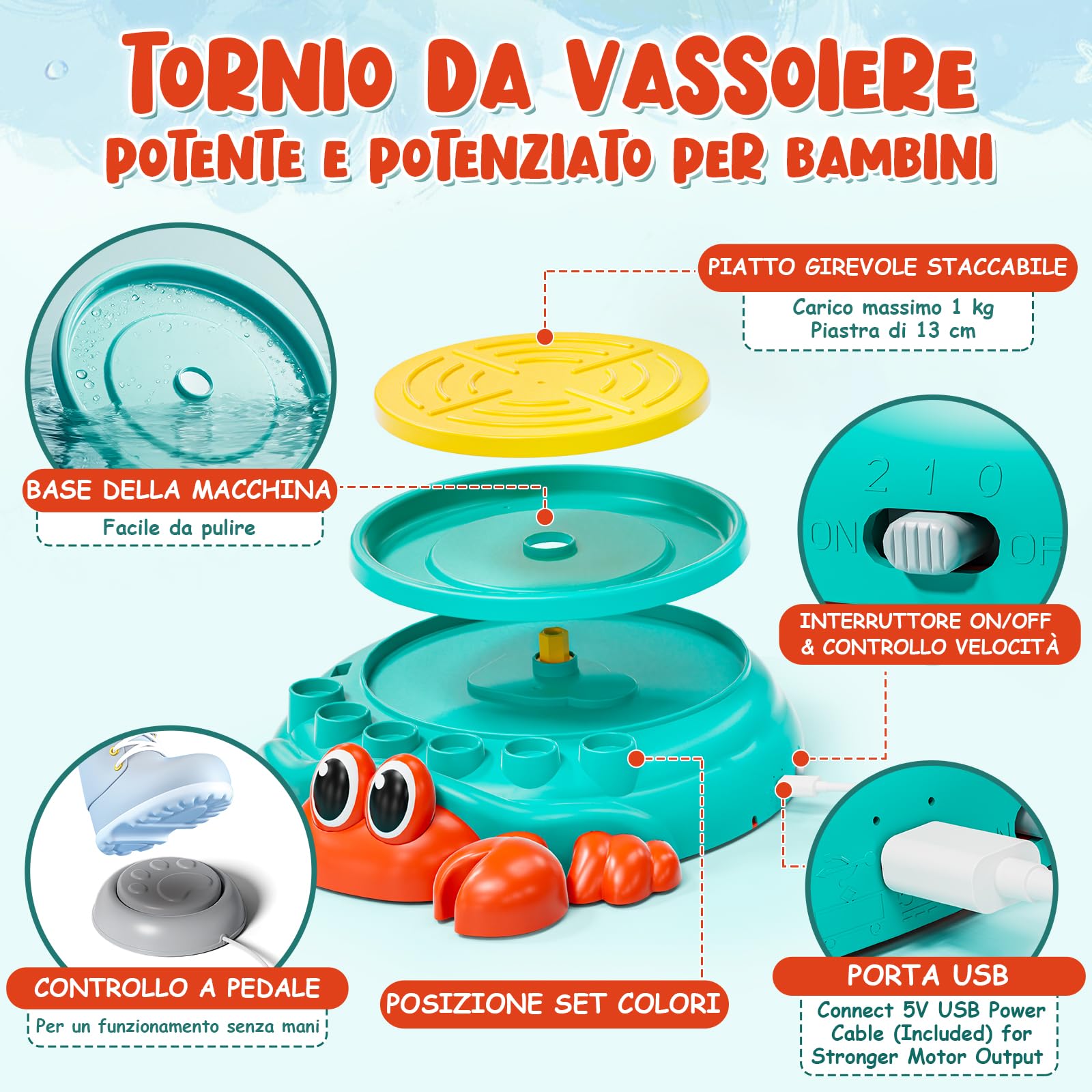 Lehoo Castle Ruota in Ceramica per Bambini, Giochi Regalo Bambina 8 9 10 11 12 Anni Arte e Artigianato in Ceramica per Bambini con Kit di Pittura ad Argilla Secca All'aria, Sstrumenti per Scolpire