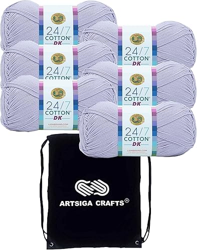 Miniatura 5 de Lion Brand - Ovillo de algodón DK 247 Fresh Mint 769-171 (6 madejas) Same Dyelot DK Light Worsted #3 hilo de punto suave, ganchillo 100% algodón,